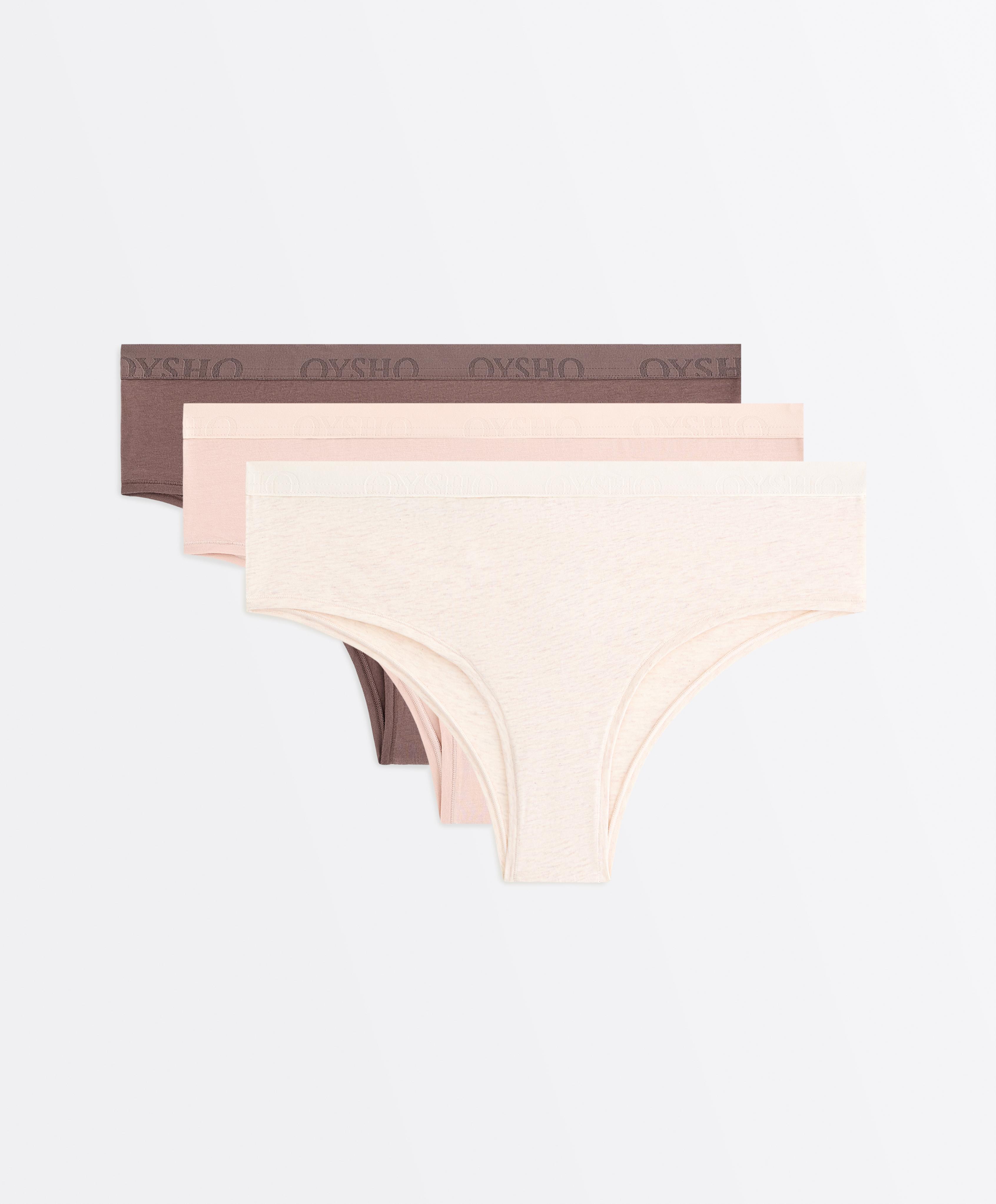 3 cotton blend hipster briefs with logo