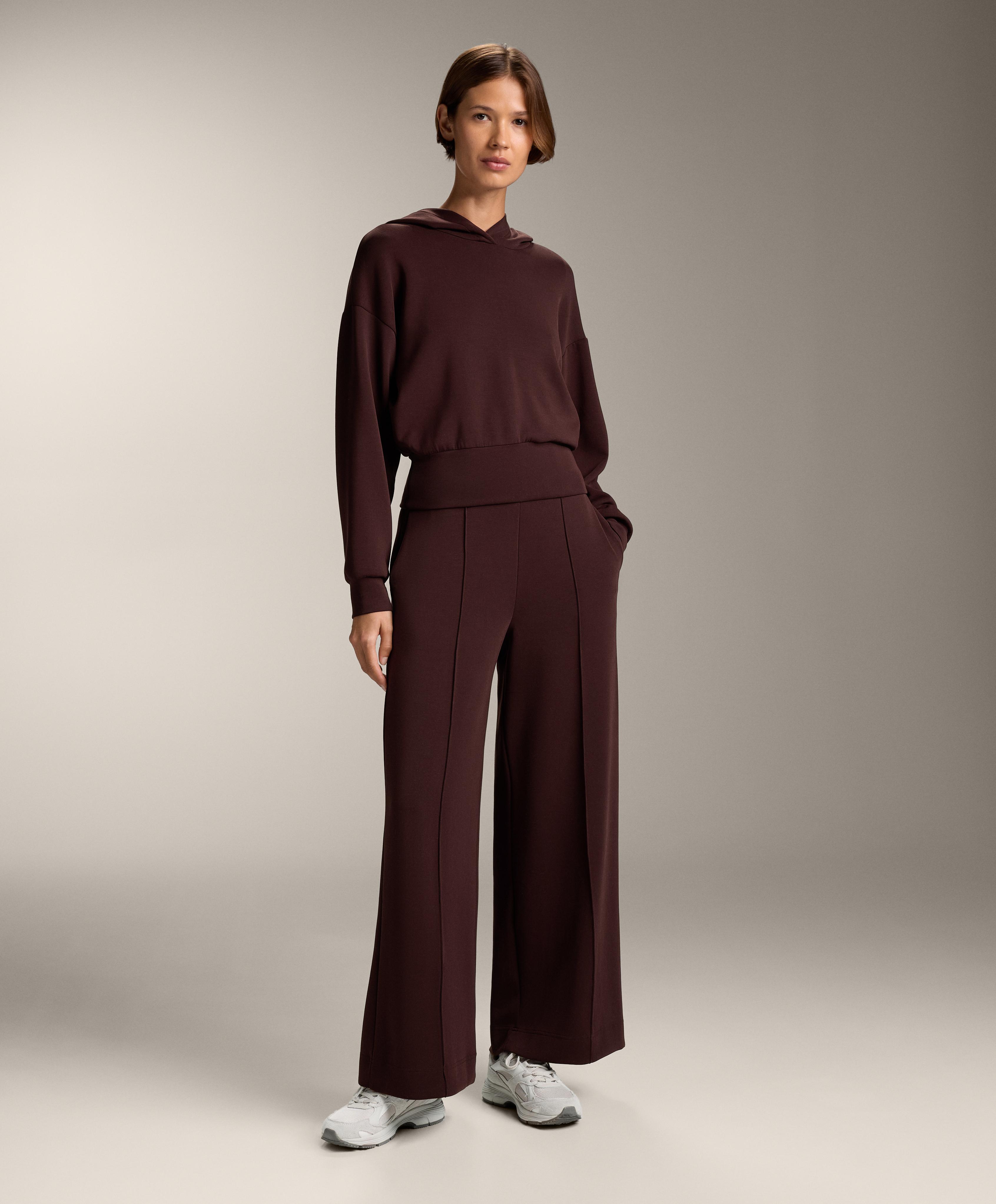 Straight-leg soft-touch modal trousers with crease