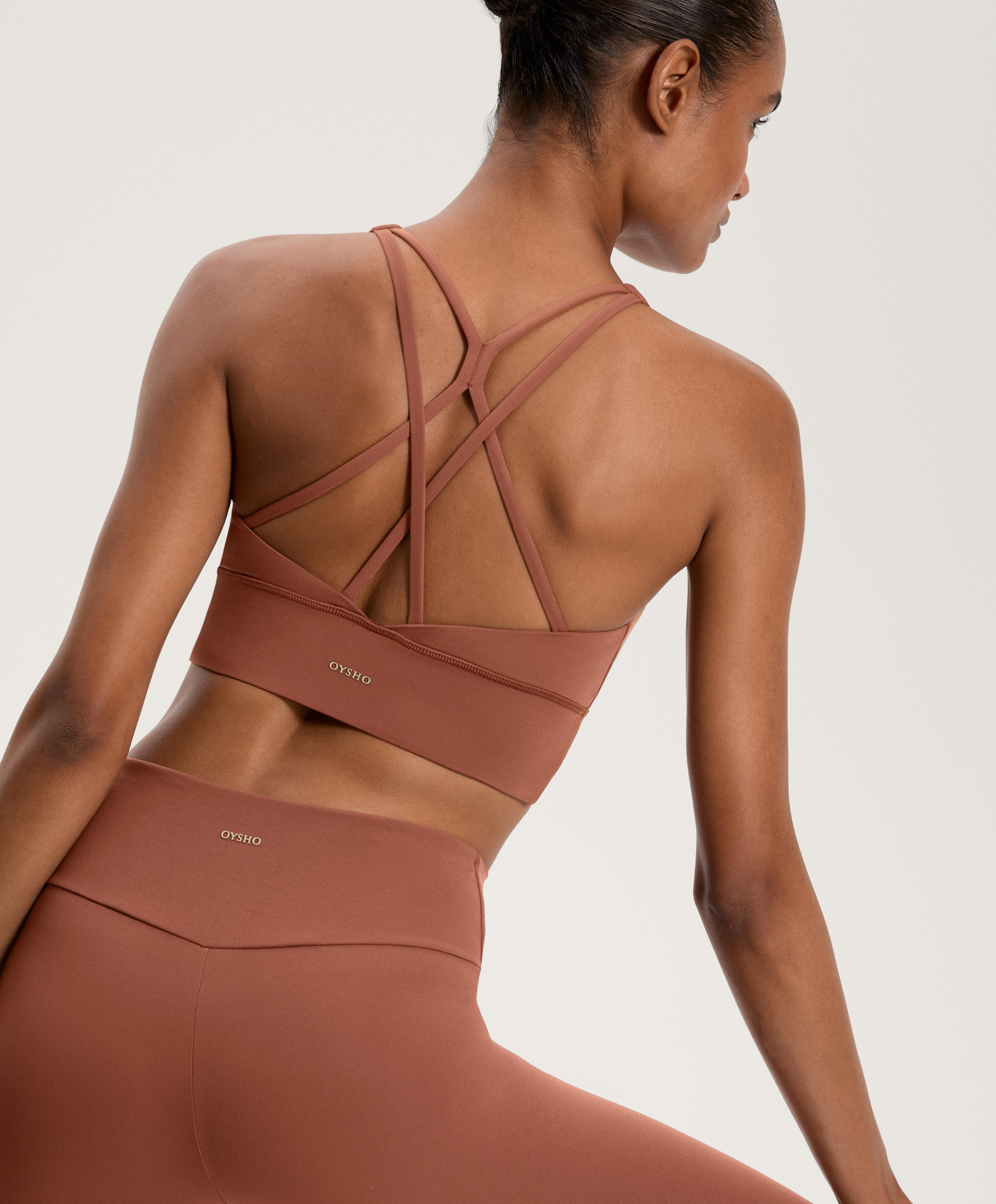 Medium-support Comfortlux sports bra with cups — TERRACOTTA