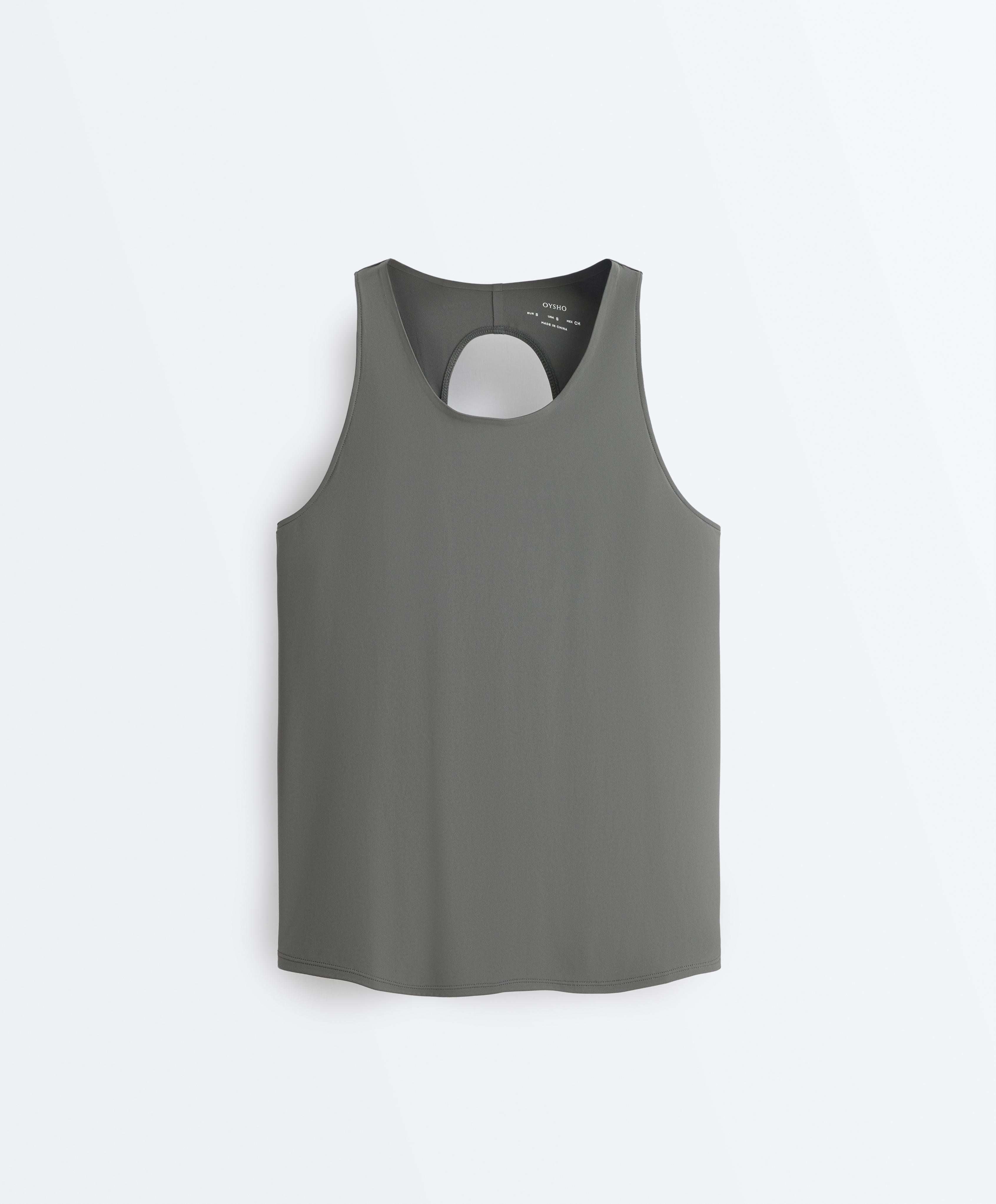 Comfortlux cross-back T-shirt — MID GREY