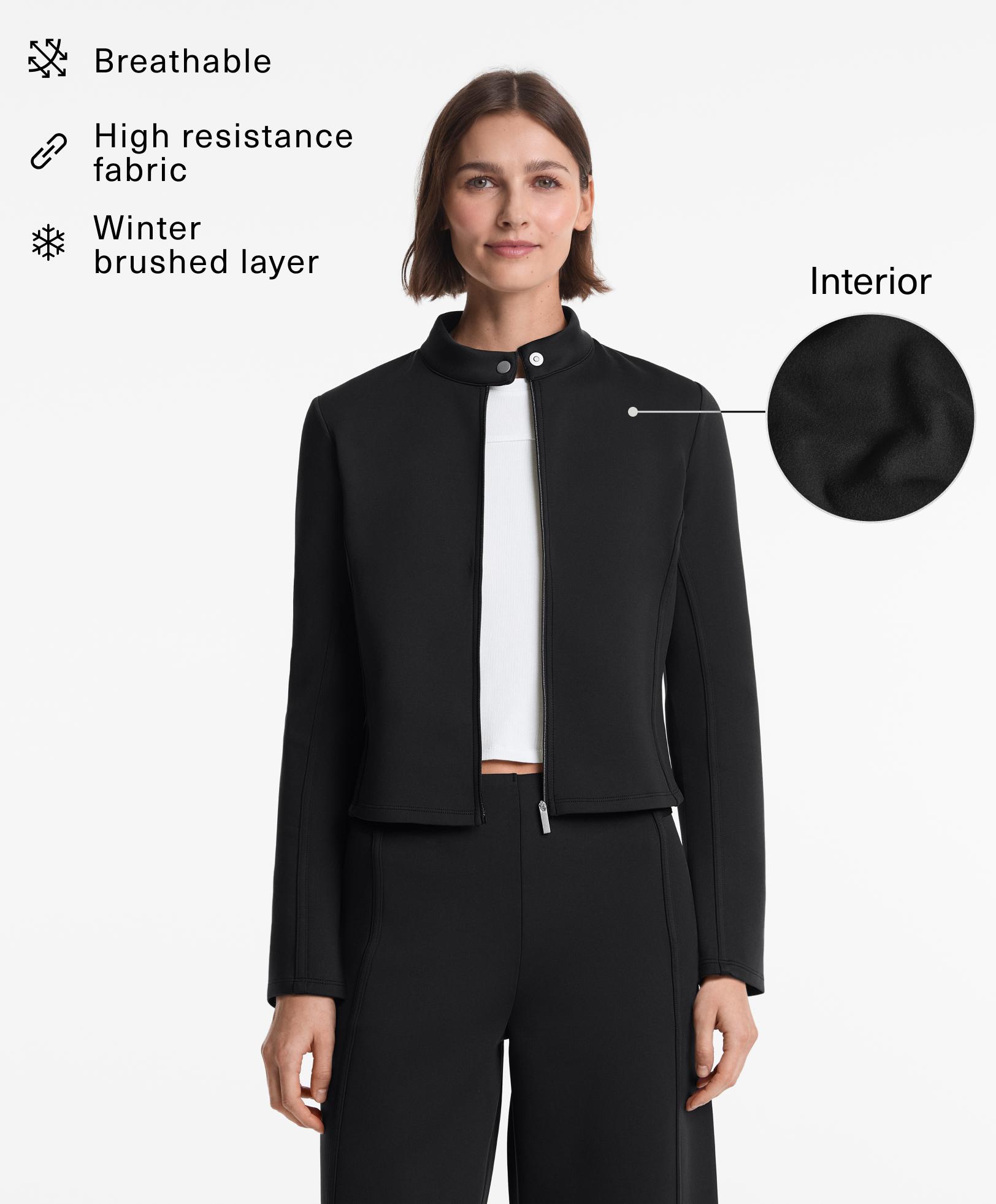 Veste effet néoprène brushed - Soldes