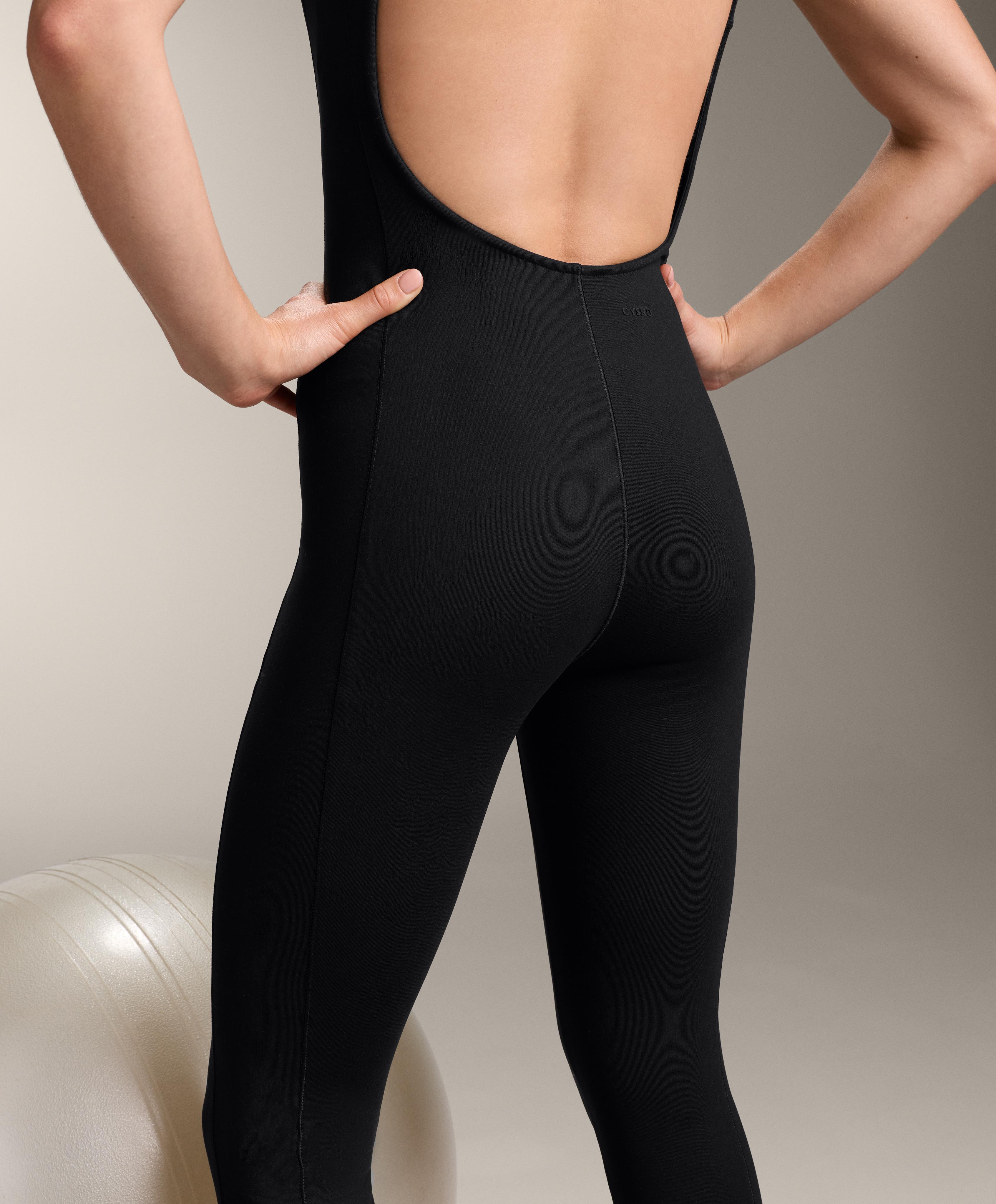 Evermove sleeveless long jumpsuit — BLACK