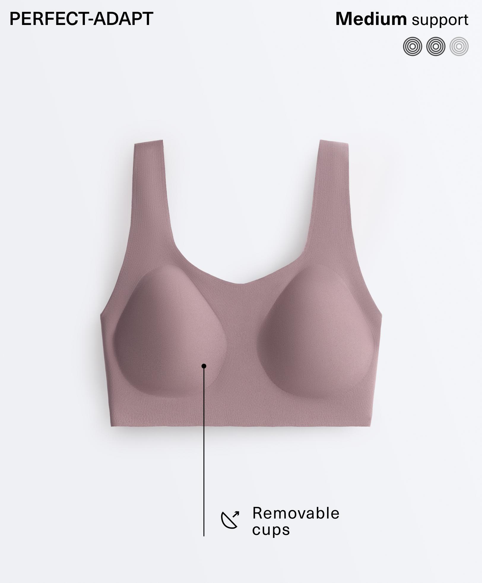 Perfect-adapt medium-support sports bra with cups — GREY-LILAC