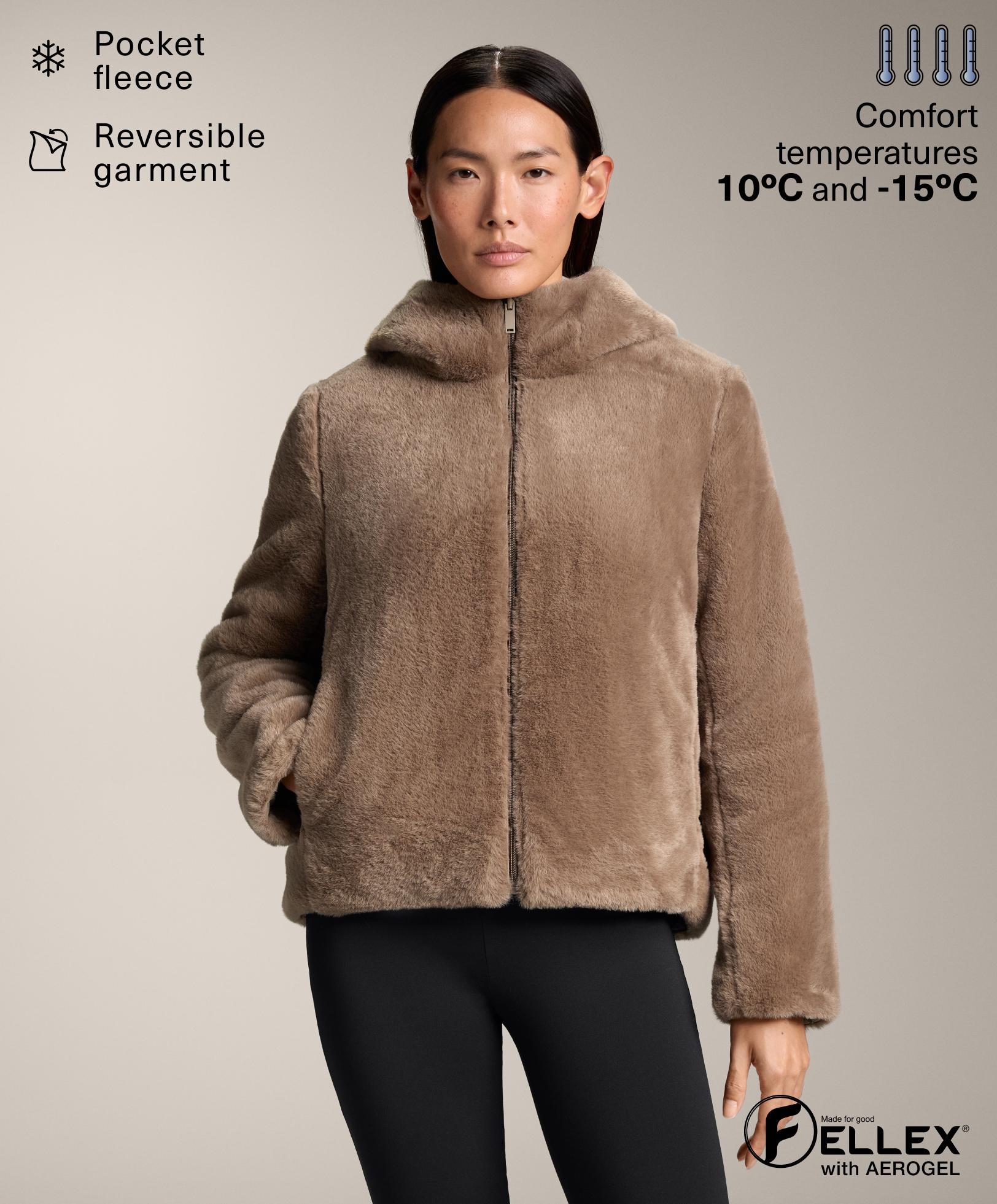 Reversible faux fur FELLEX® AEROGEL padded jacket