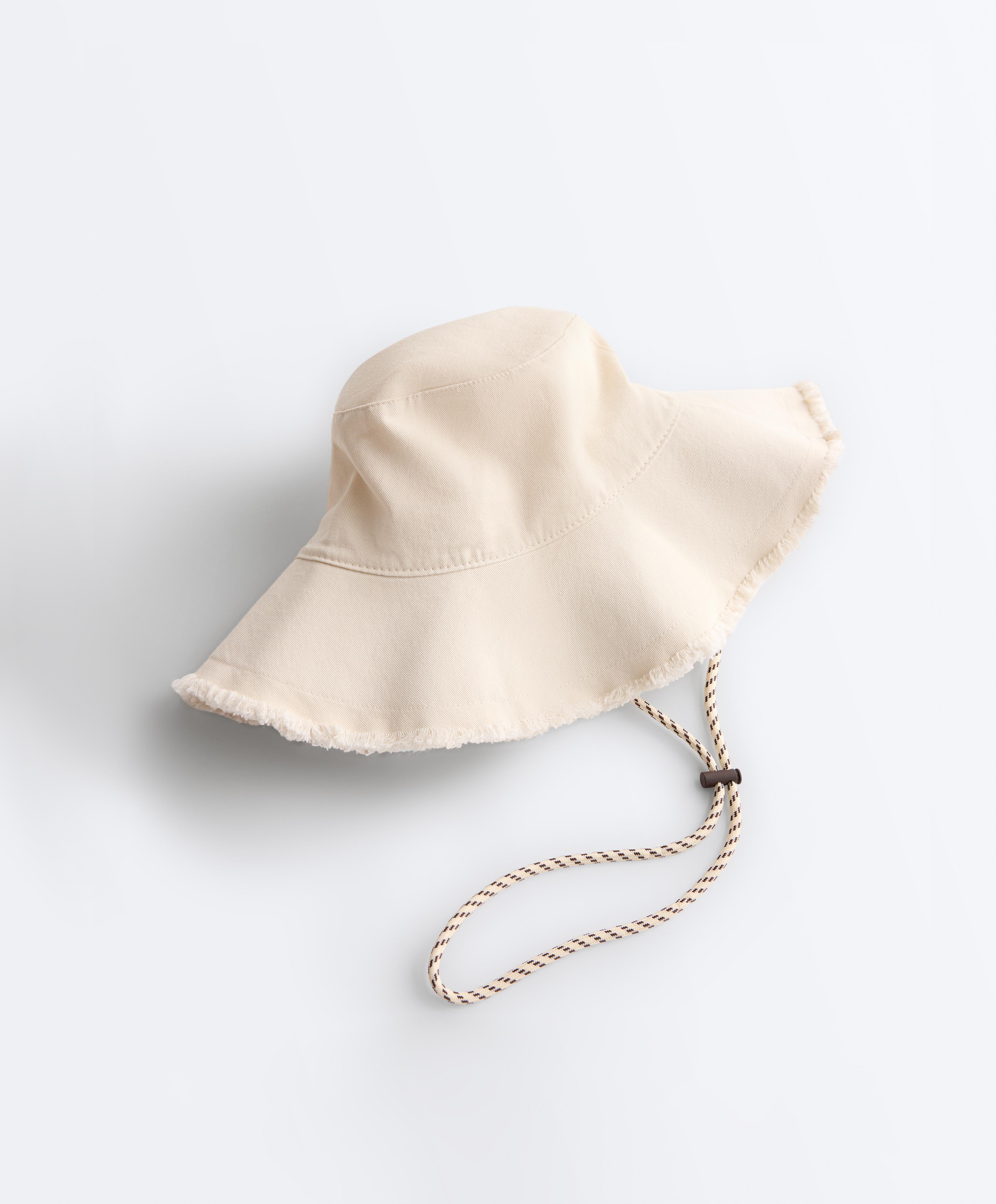 100% cotton bucket hat — PALE BEIGE