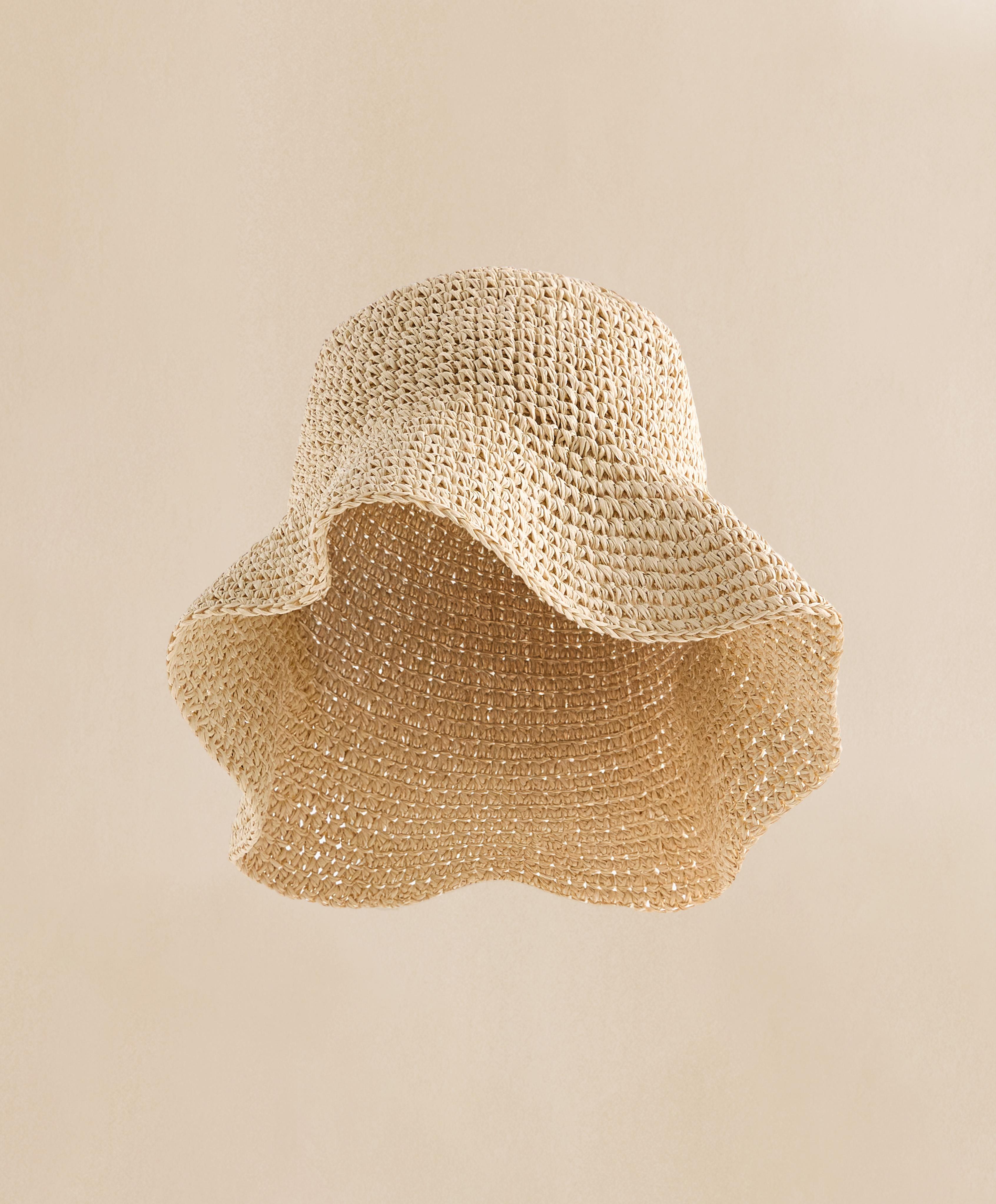 Raffia-effect bucket hat — NATURAL