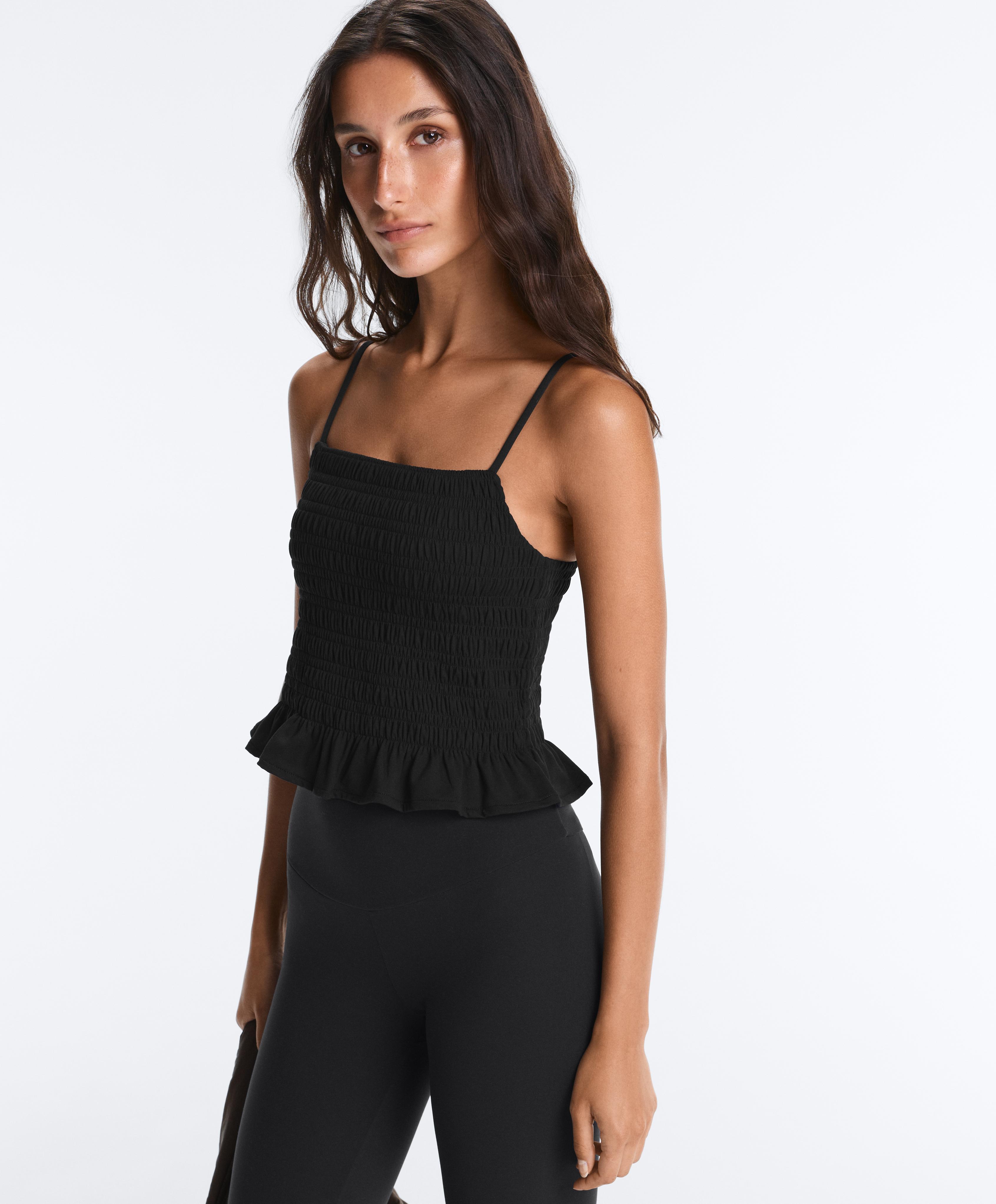 Comfortlux smock tank top — BLACK