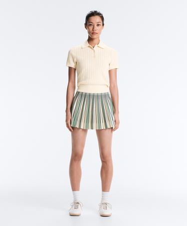 High rise seamless pleated skirt — PALE ECRU 3