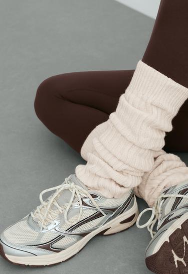 Viscose blend legwarmers — ECRU 2