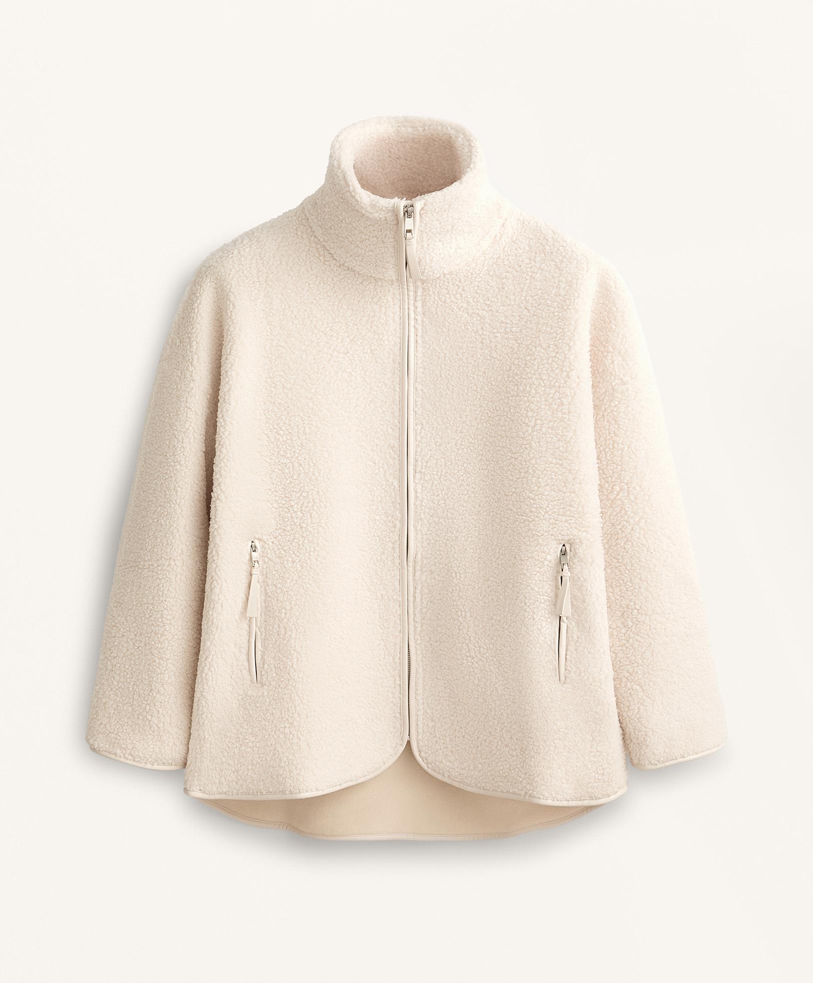 Oversize faux-shearling jacket — ECRU