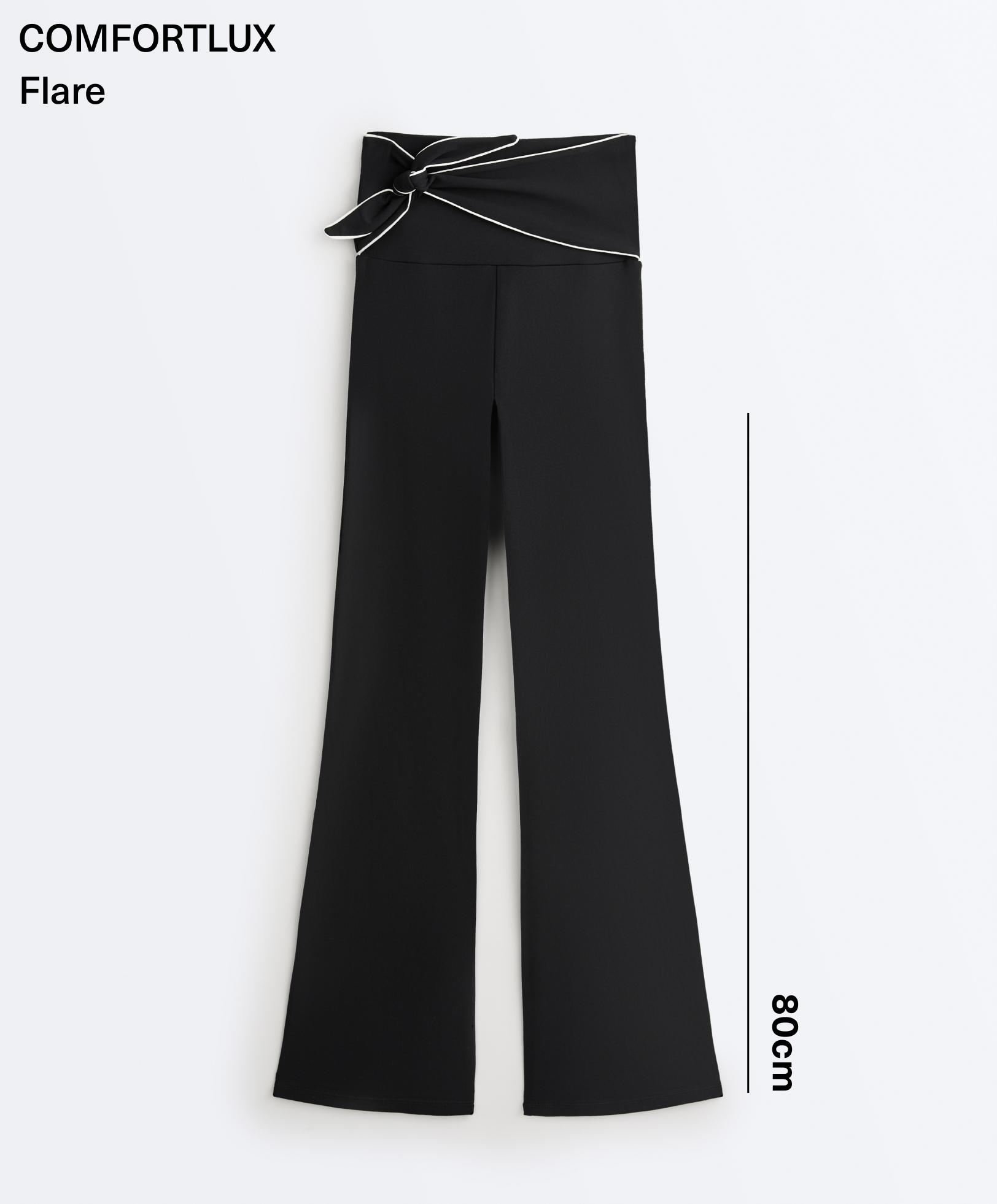 Comfortlux high-rise flare trousers with bow
