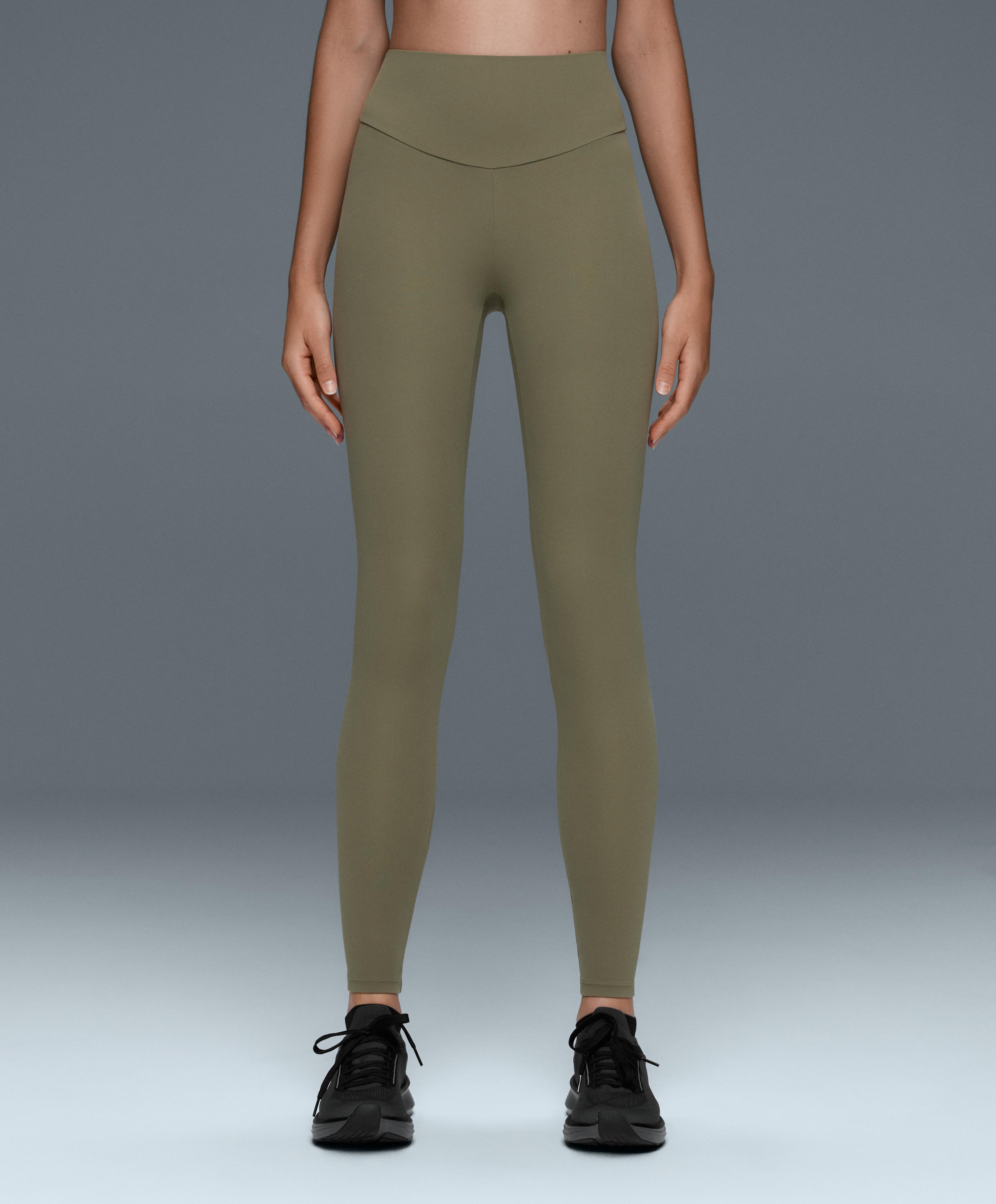 Comfortlux high-waisted ankle-length leggings — DARK KHAKI