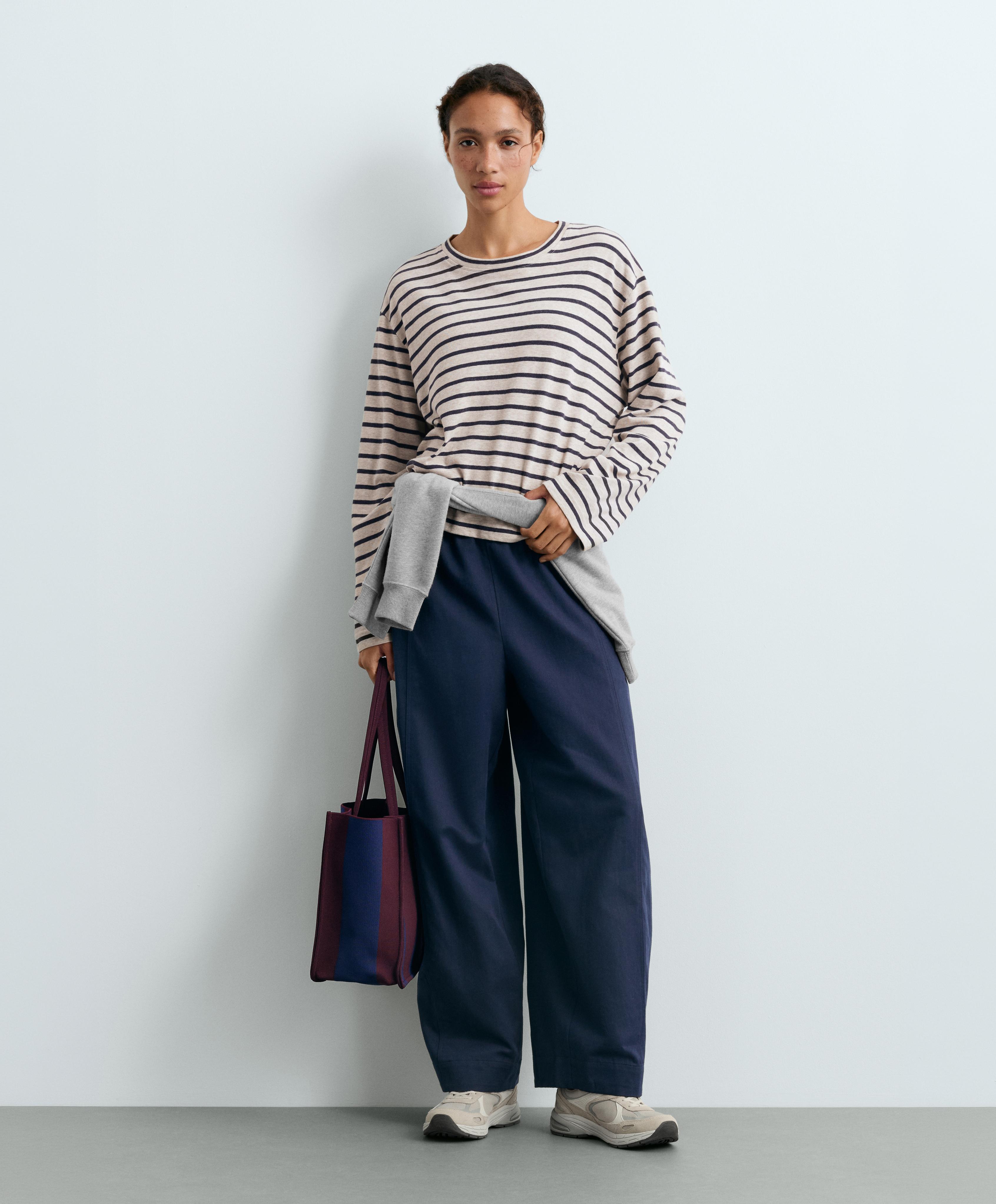 Ριγέ τσάντα shopper