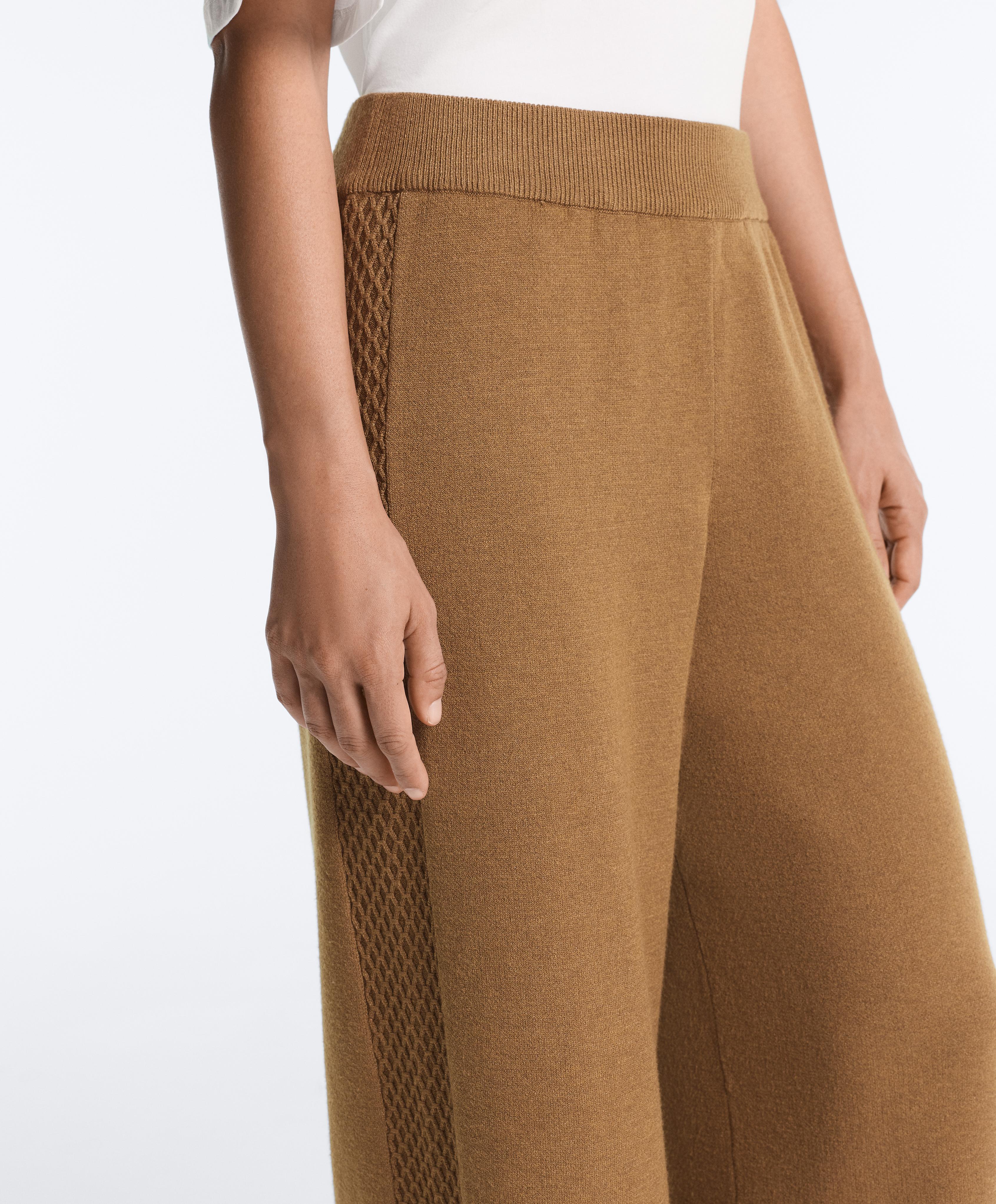 Straight-leg trousers with side knit structure — COPPER