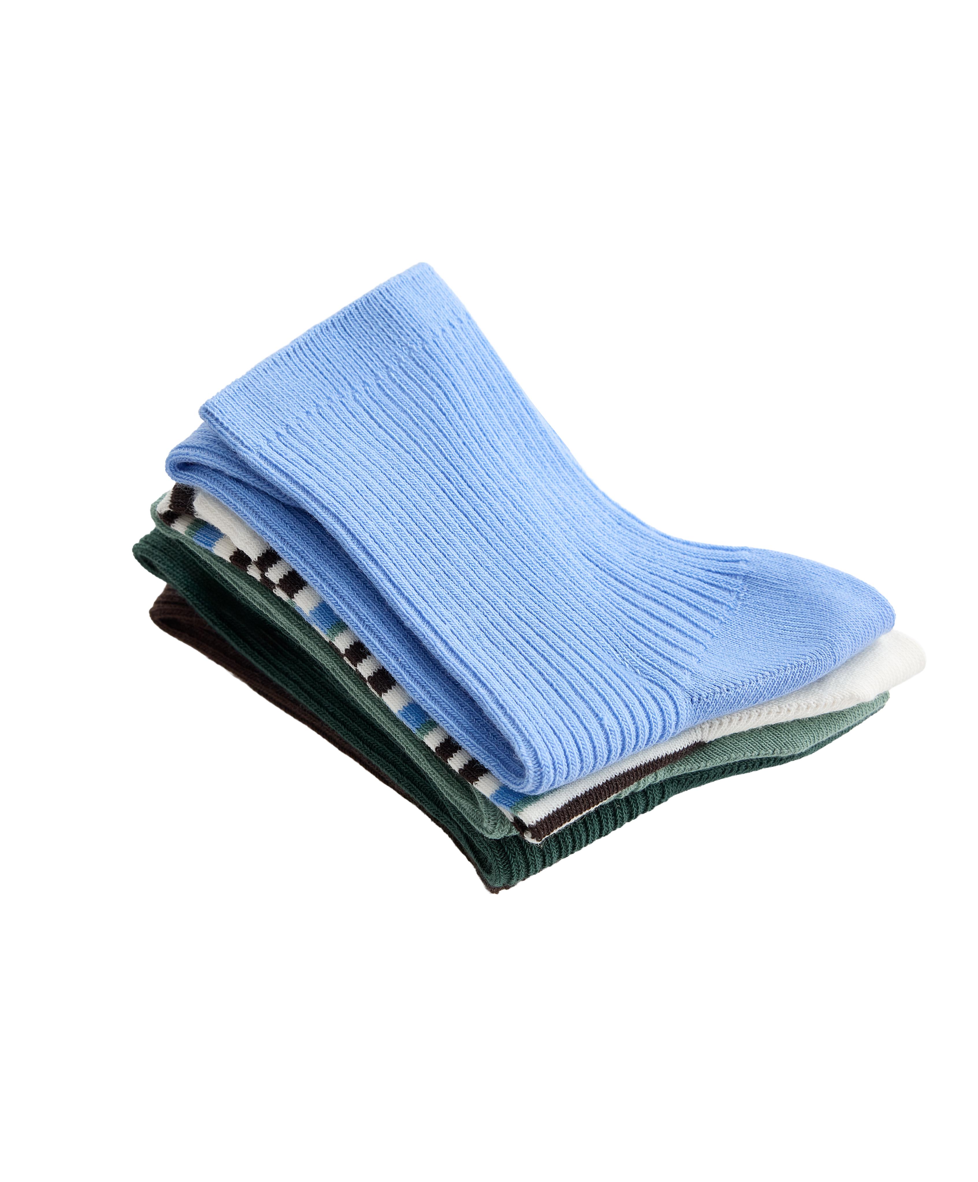 5 pairs of cotton blend quarter socks — SEA GREEN