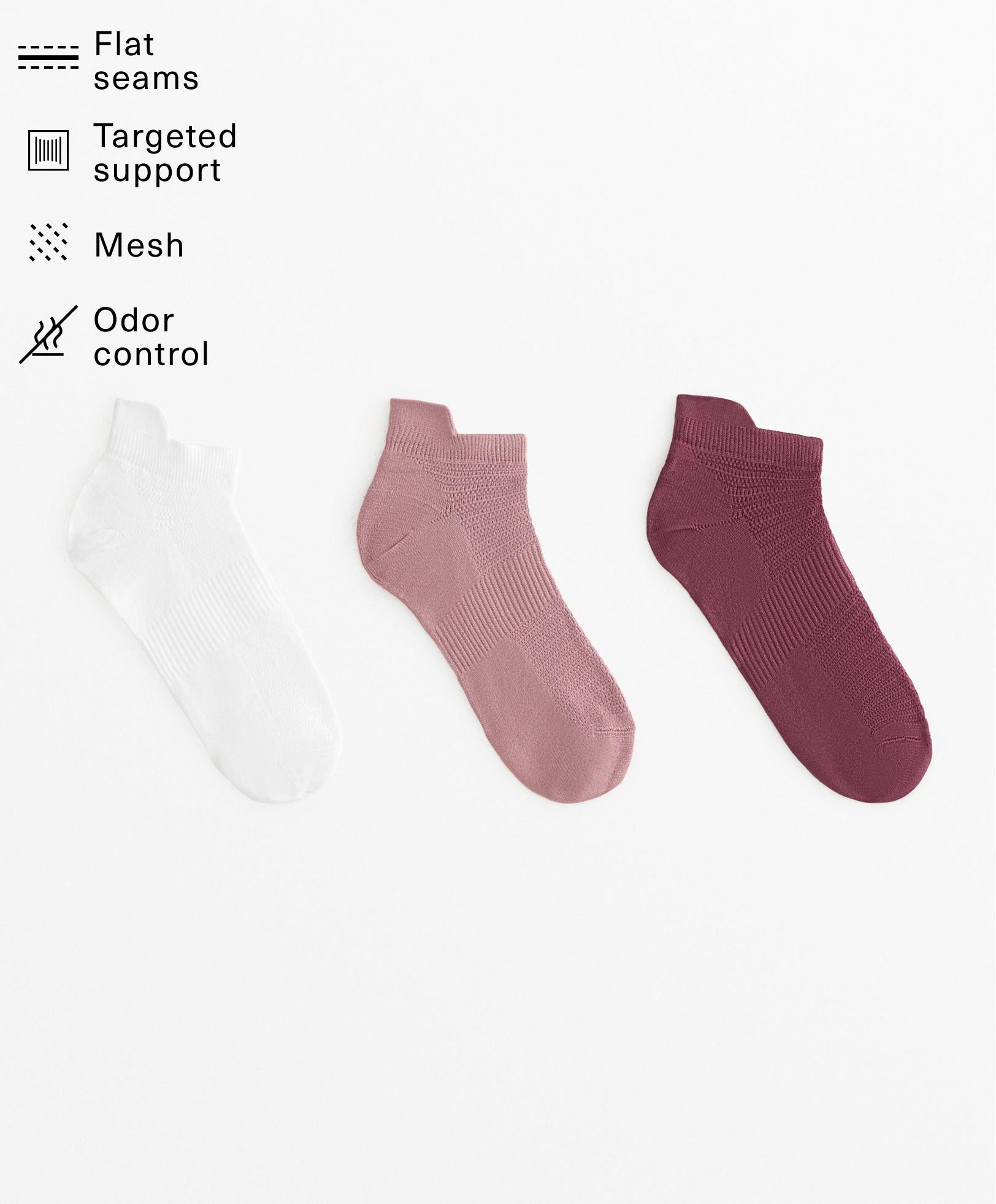 3 paires de chaussettes sneaker avec languette en mélange de polyamide