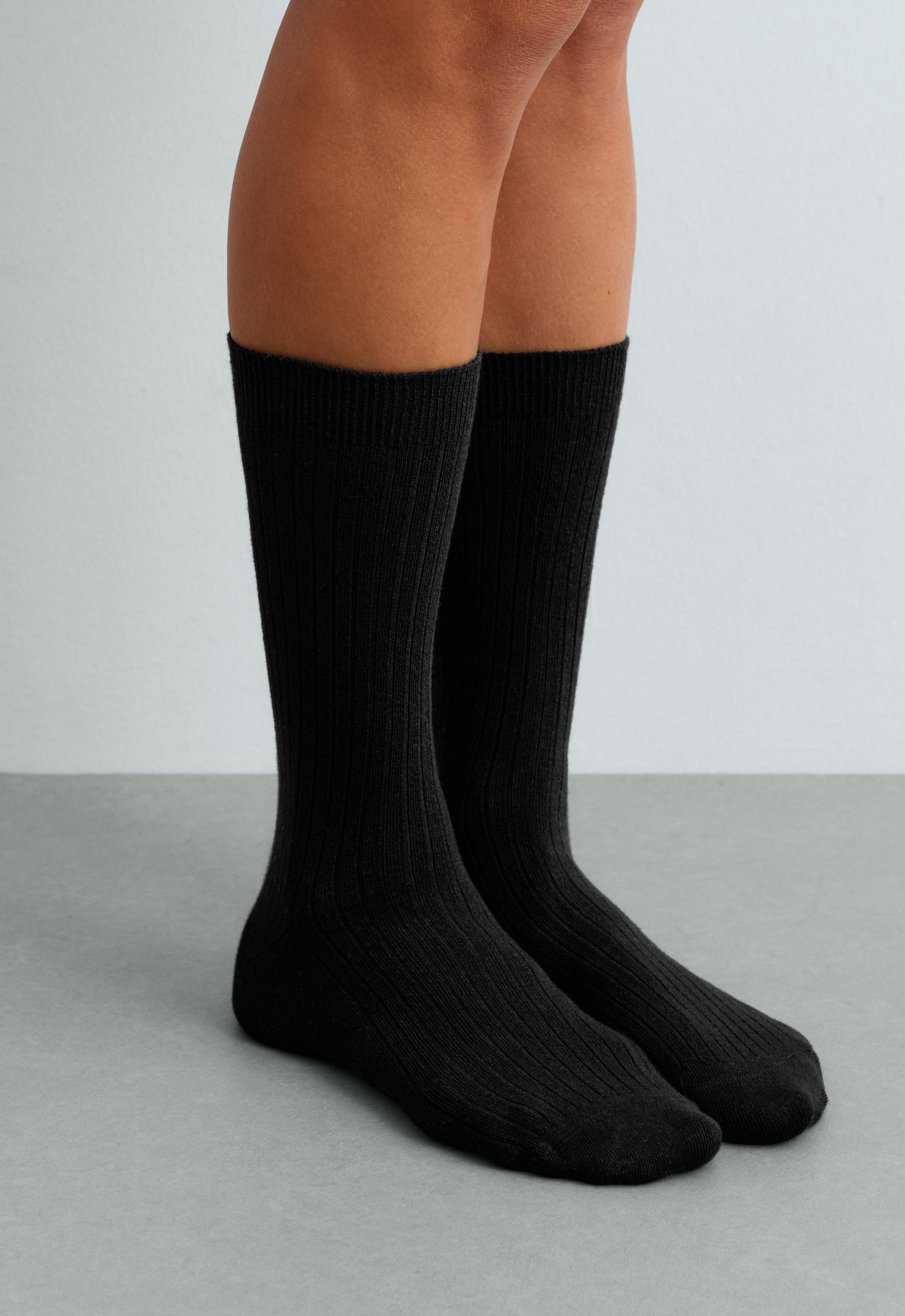 Ribbed modal blend socks with 15% cashmere Ribbed modal blend socks with 15% cashmere