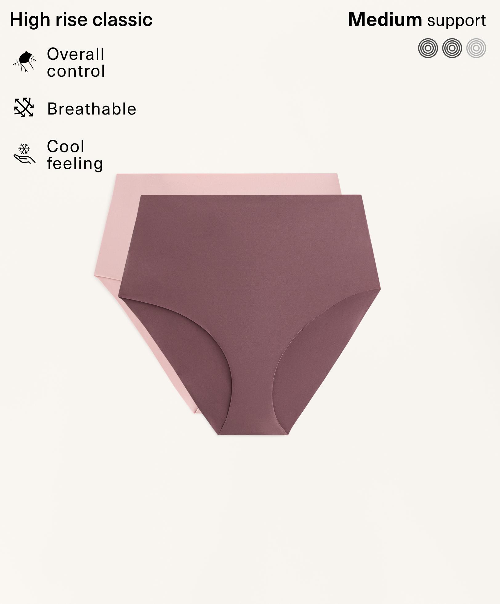 2 culottes hautes classiques en mélange de polyamide invisible medium support