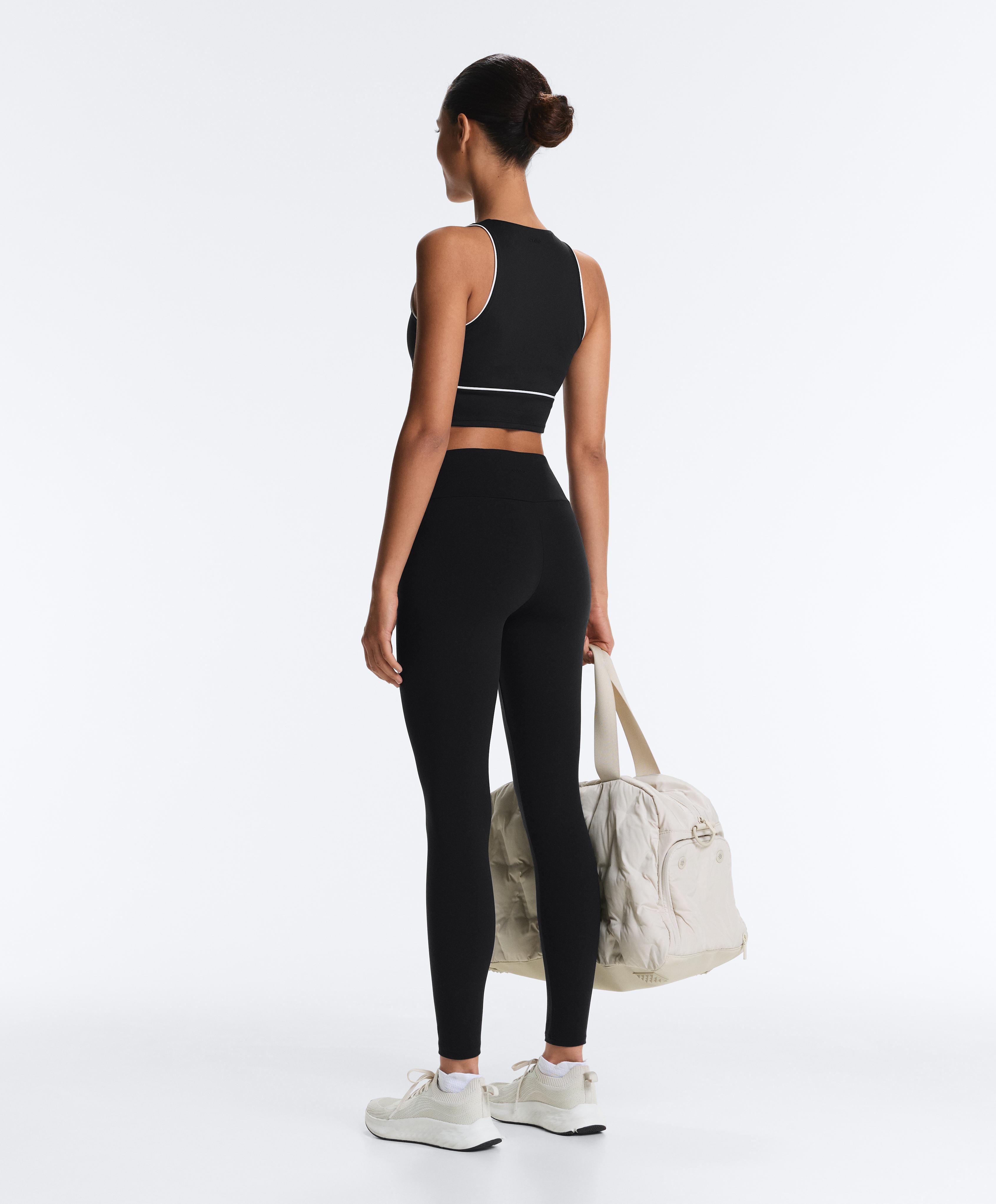 Comfortlux sleeveless tie tank top — BLACK