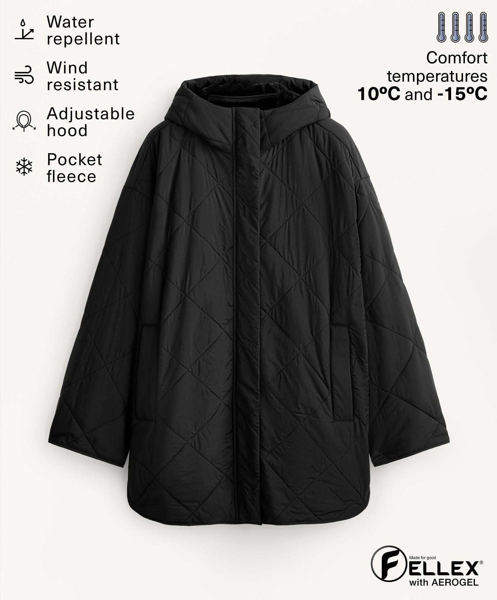 Water-repellent FELLEX® AEROGEL padded jacket — BLACK