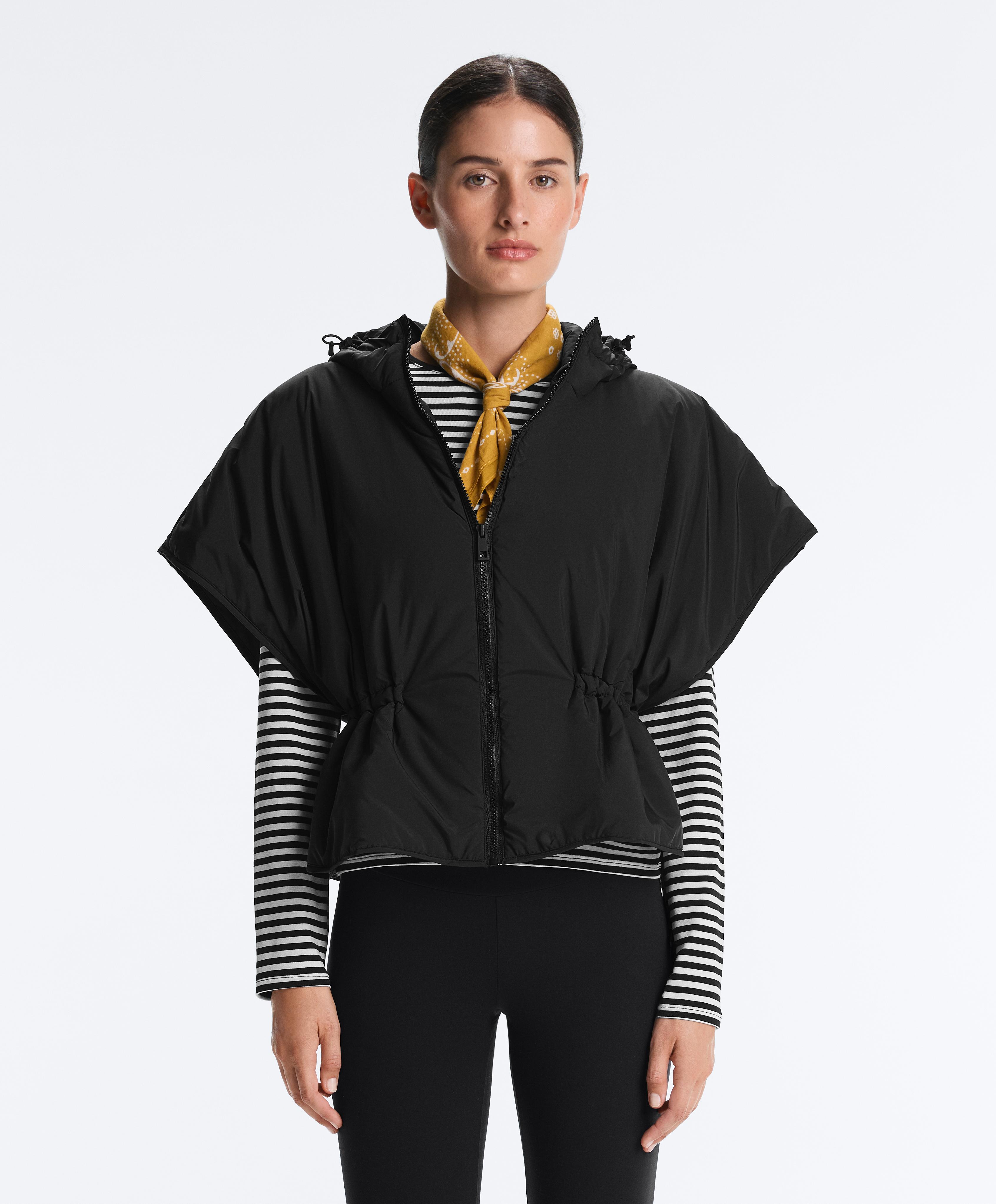 Hooded padded gilet — BLACK