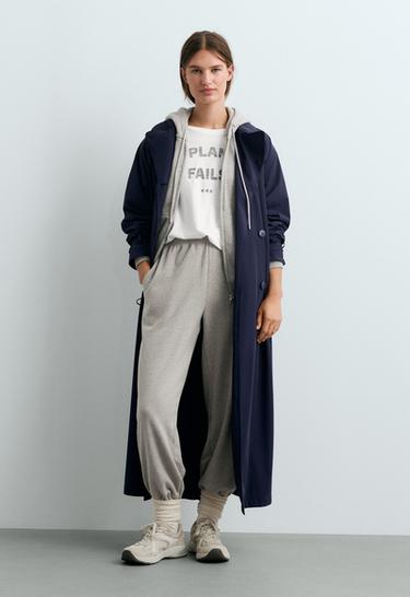 Boxy cotton blend T-shirt with slogan — WHITE  1