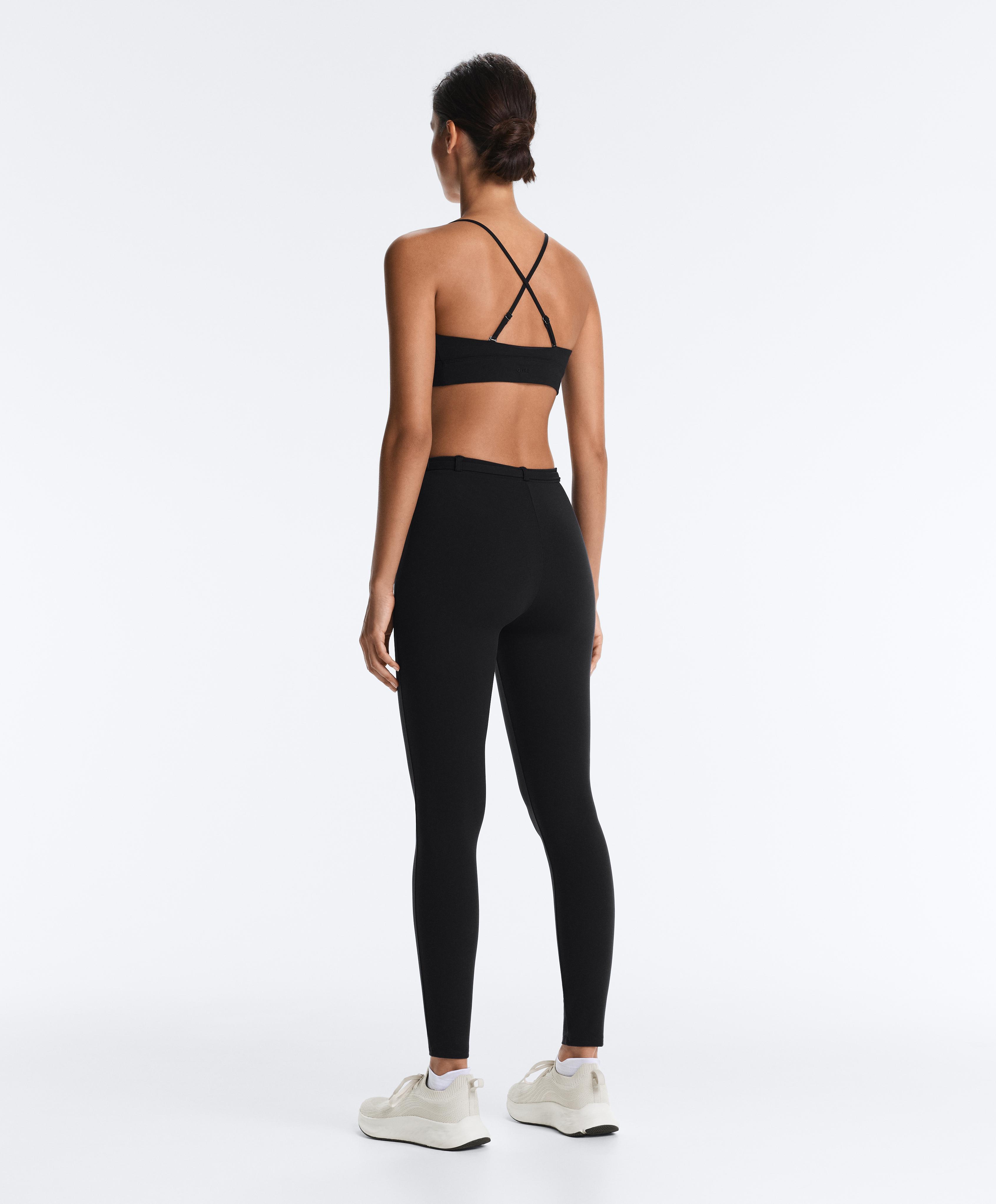 Comfortlux low-support triangle sports bra — BLACK