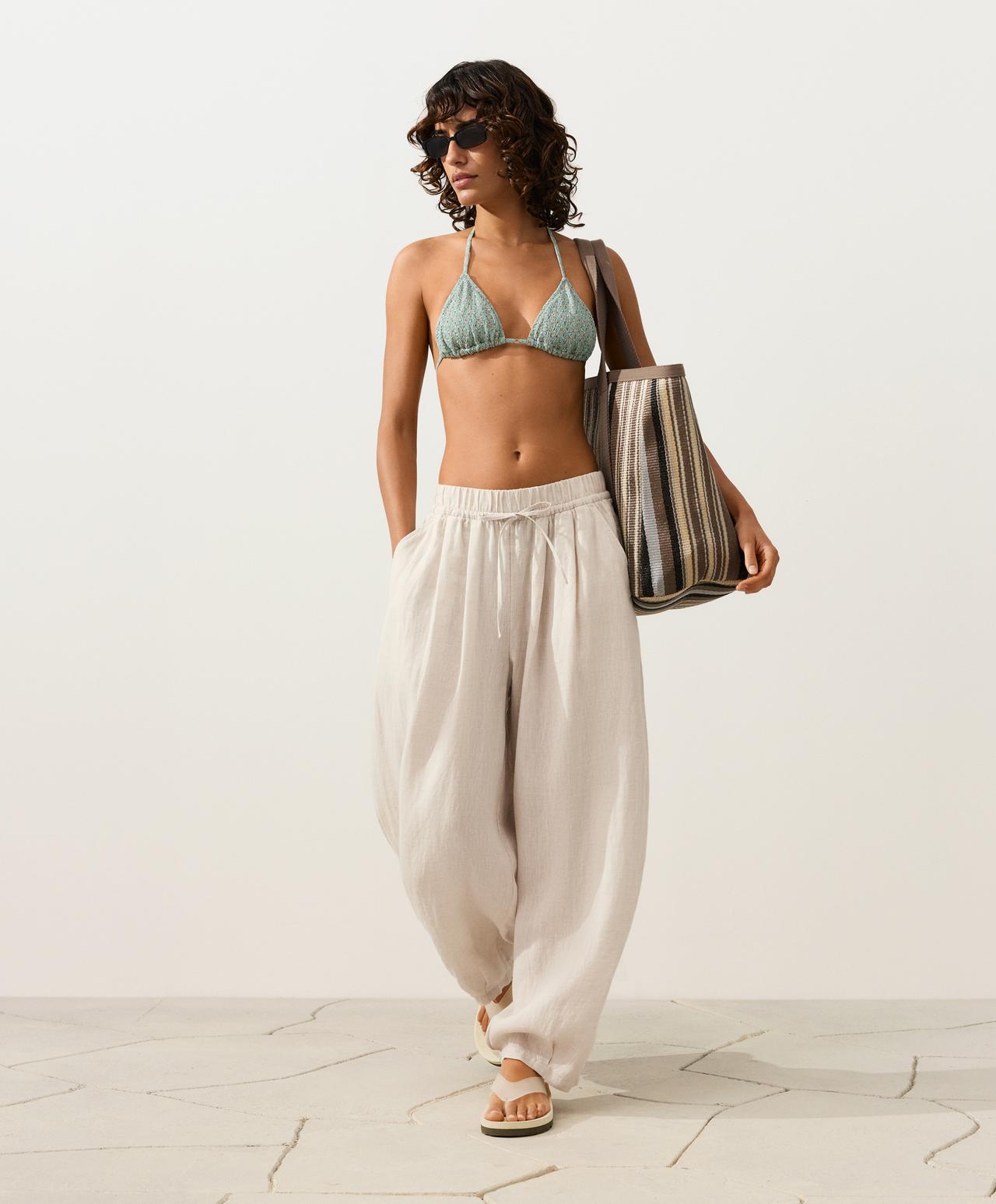 Smock triangle bikini — AQUA GREEN