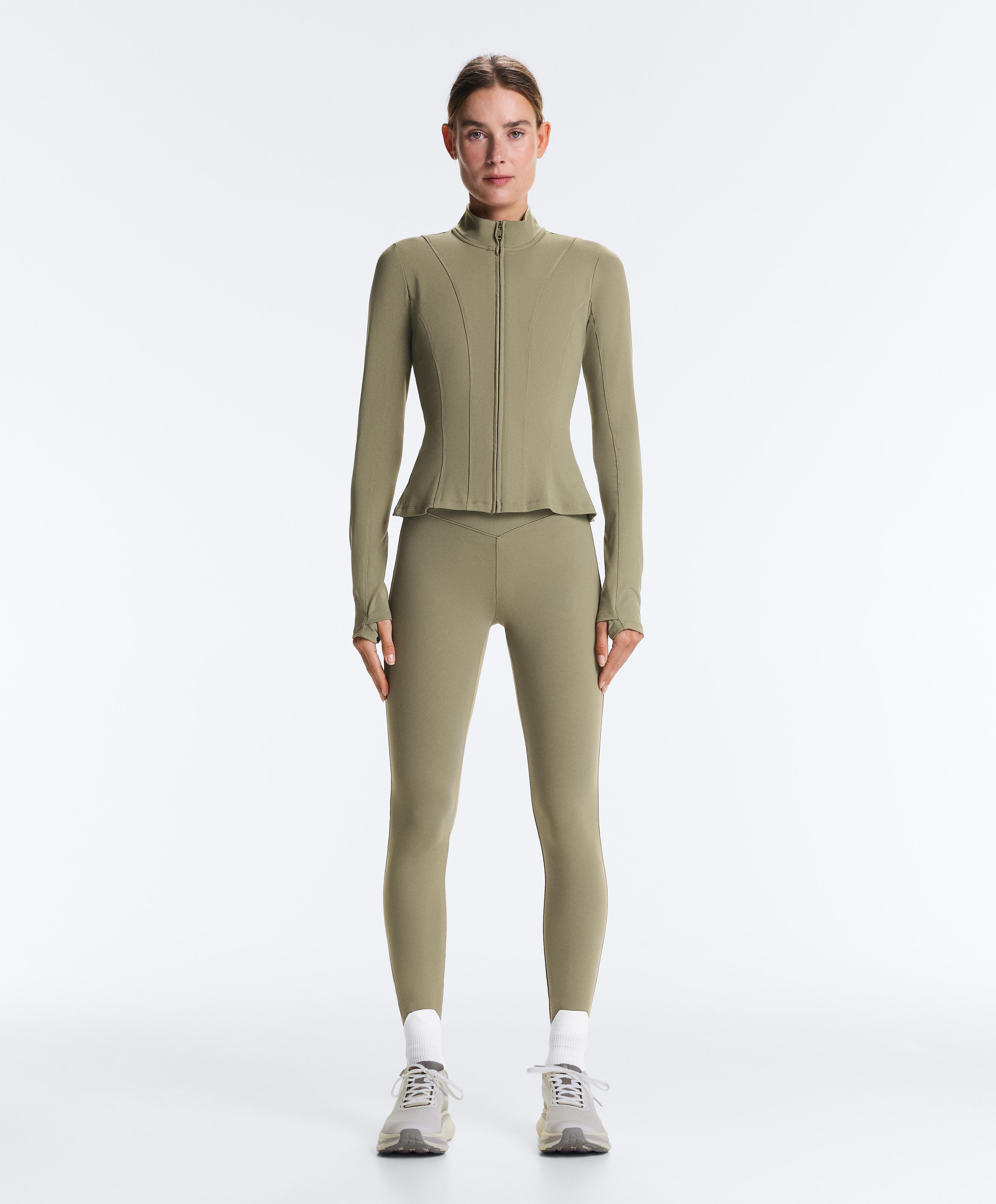 Evermove peplum technical jacket — WASHED KHAKI