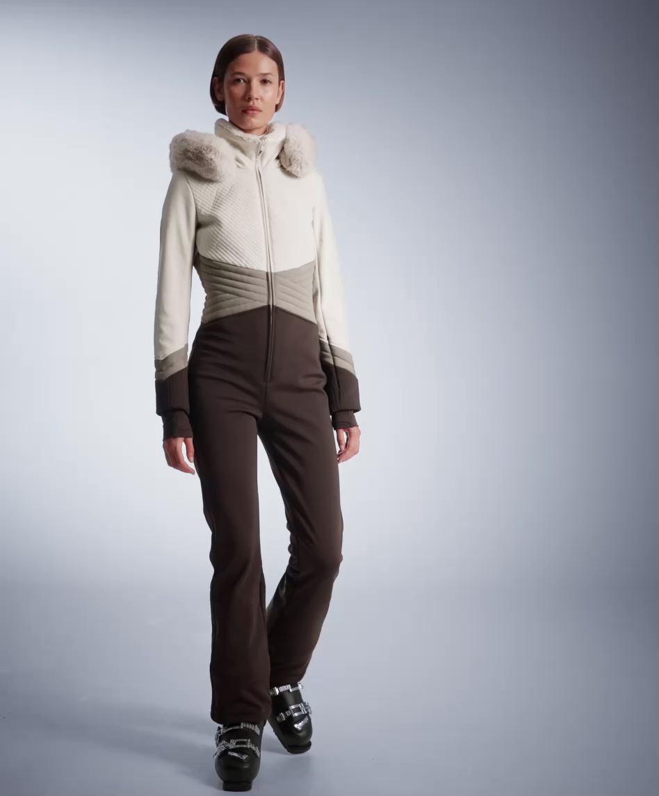 Water-resistant colour-block fitted stretch SKI jumpsuit | OYSHO