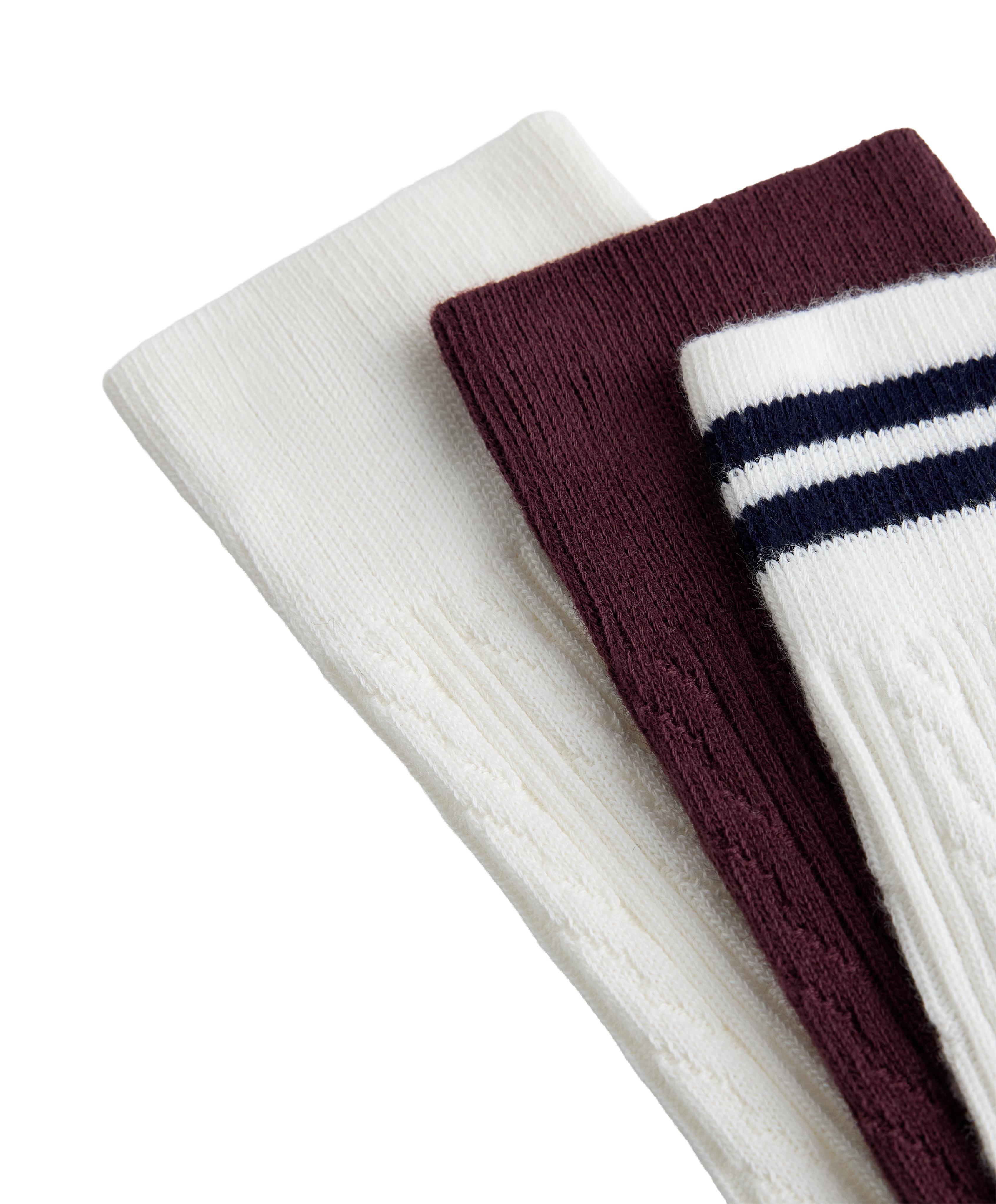 3 pairs of cotton blend classic socks — BURGUNDY