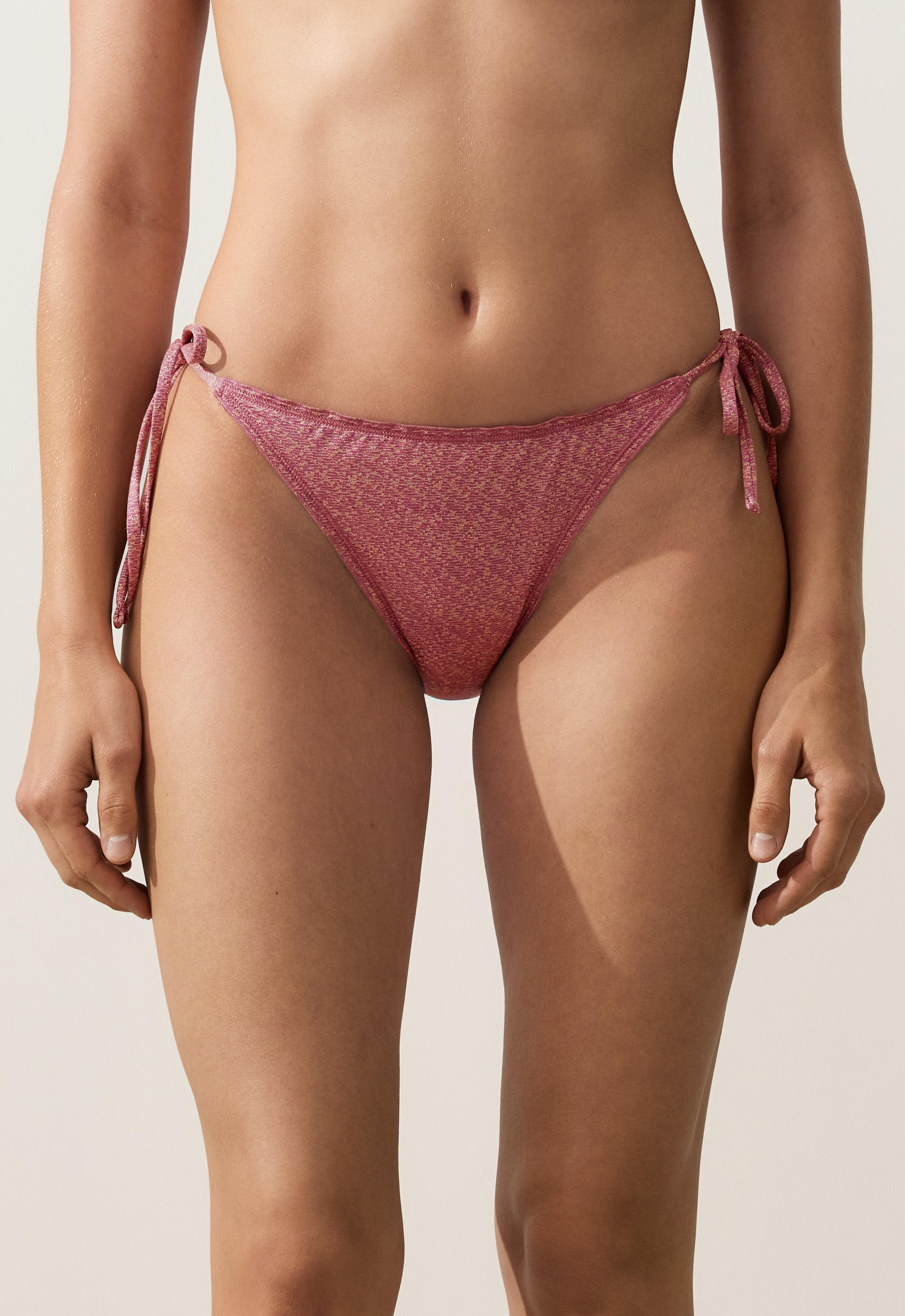 Bikini met striksluiting en metaalgaren - Sale