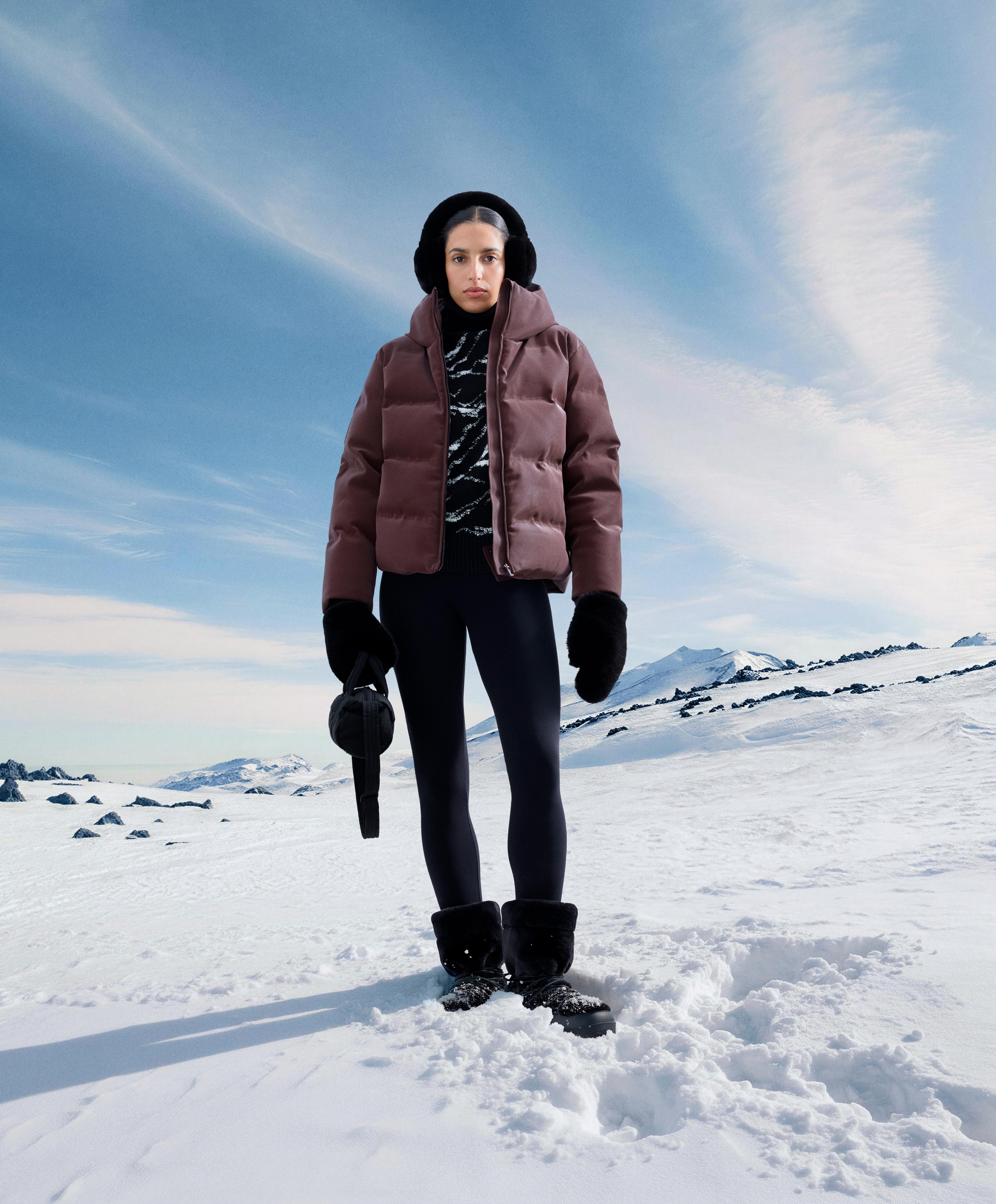 Waterbestendig gewatteerd satijnen jack 80% dons en 20% veren MINARDI PIUME SKI