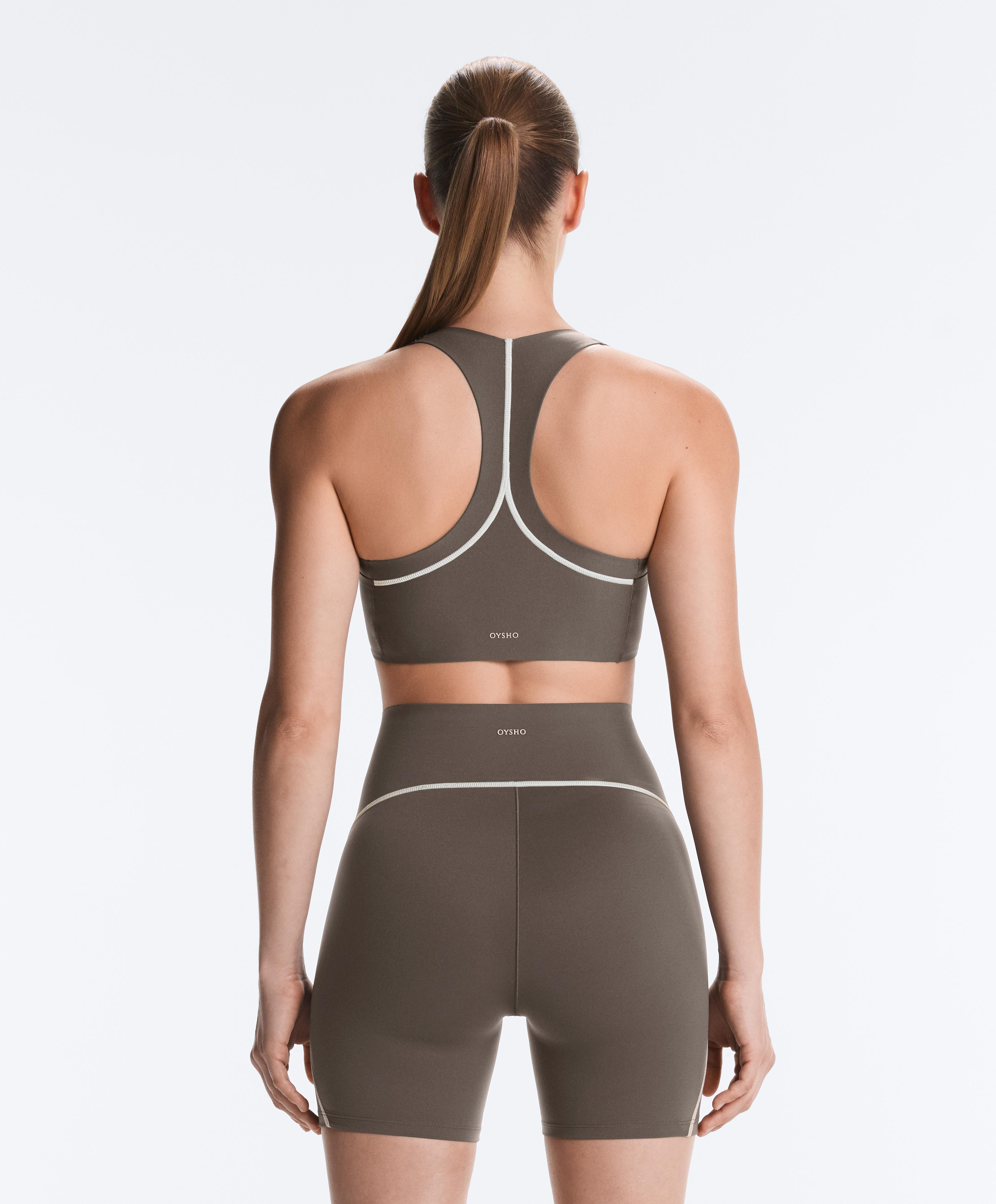 Perfect-adapt medium-support reflective sports bra — CHARCOAL GREY
