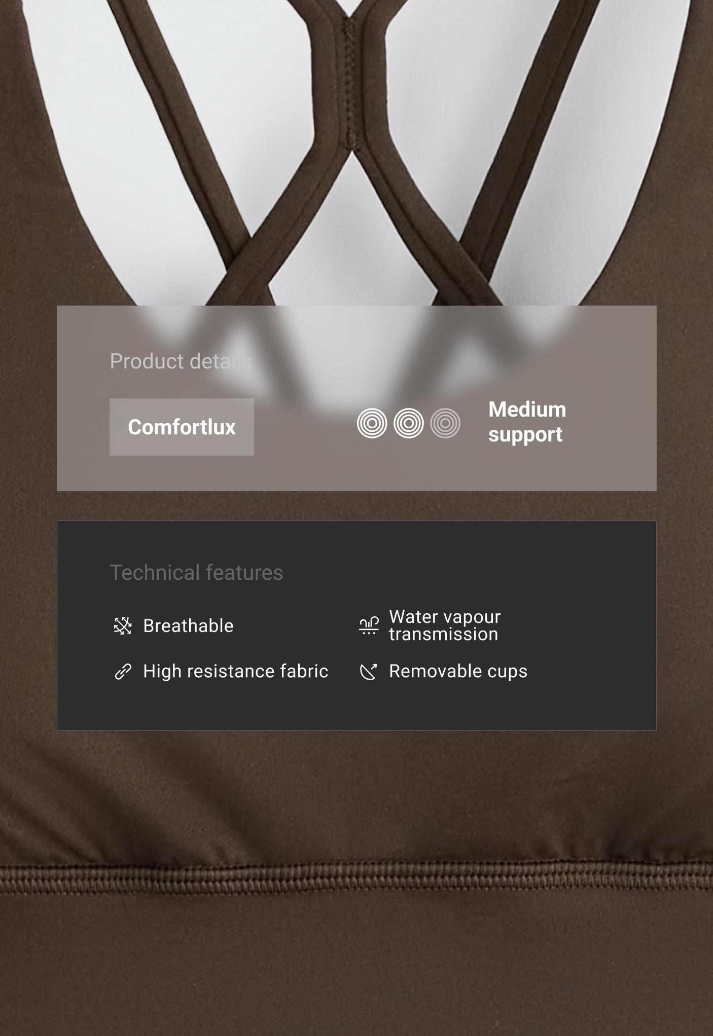 حمالة صدر رياضية Comfortlux متوسطة التثبيت بكبات