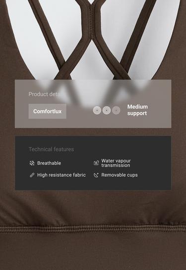 Medium support Comfortlux sports bra with cup — BROWN 2