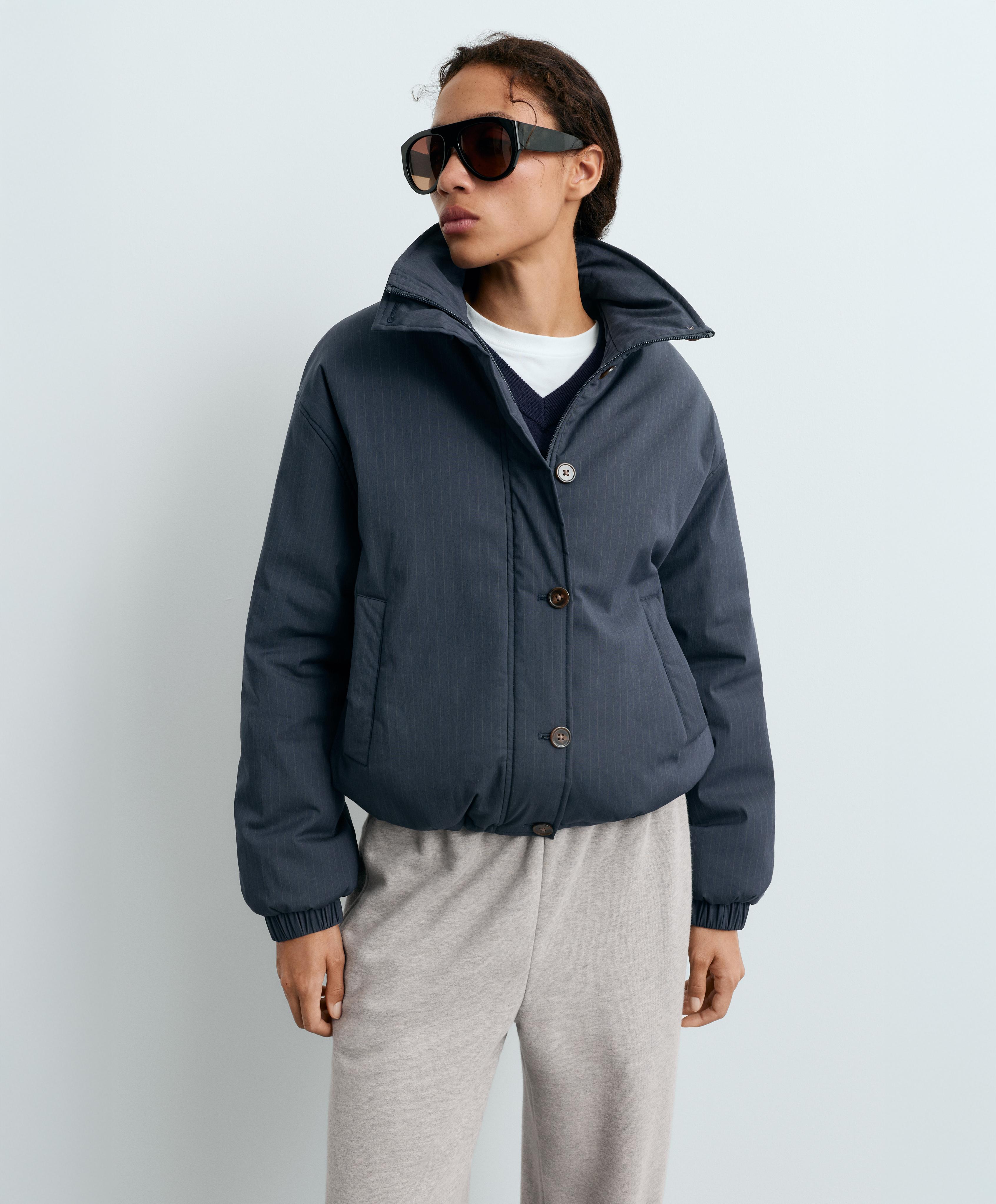 FELLEX® AEROGEL A-line canvas padded jacket — MAUVE-BLUE