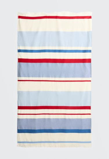Striped 100% cotton towel — BLUE 1