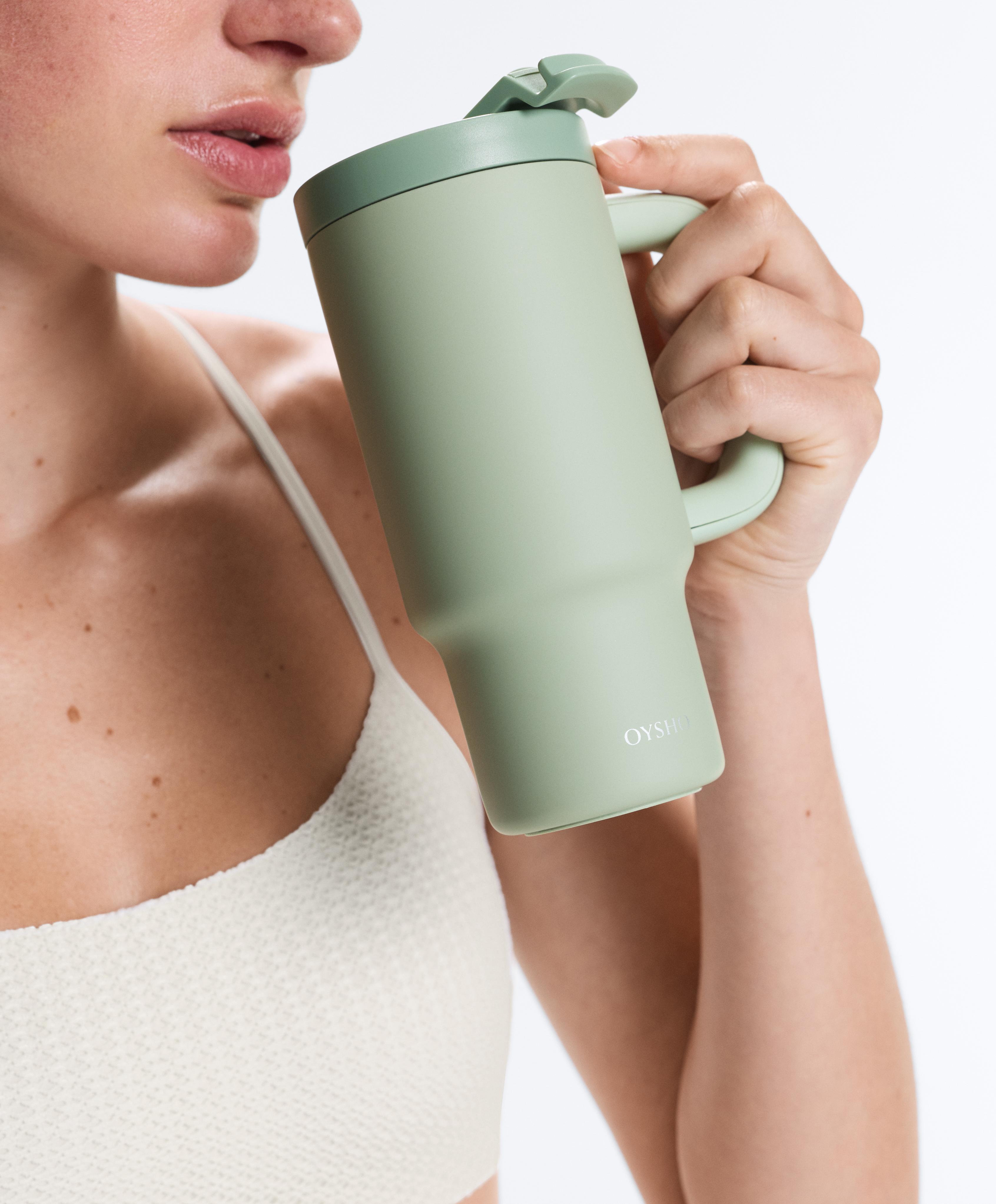 Mini tumbler bottle with handle — WASHED APPLE GREEN