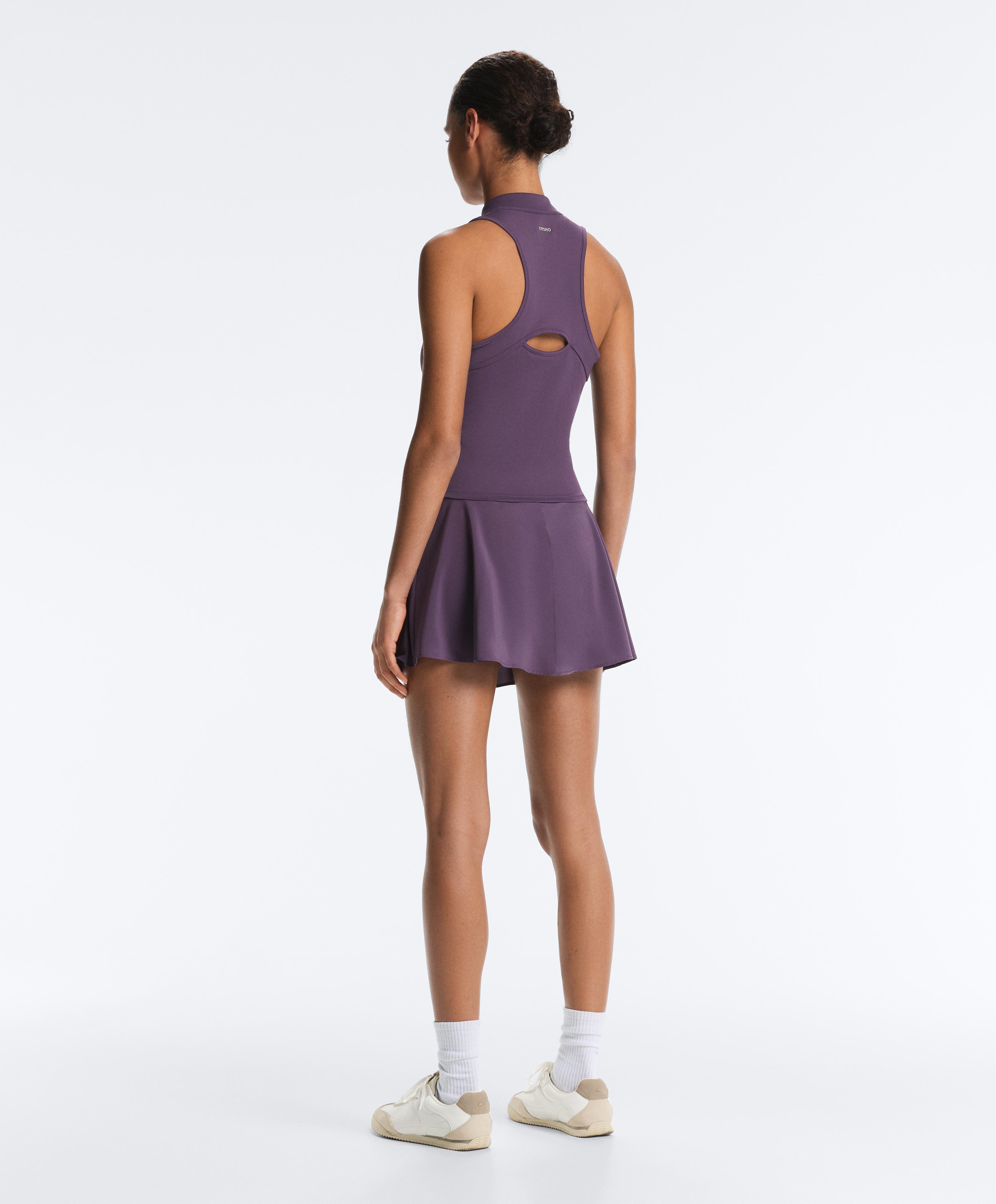 Half-zip sleeveless top — WASHED PURPLE