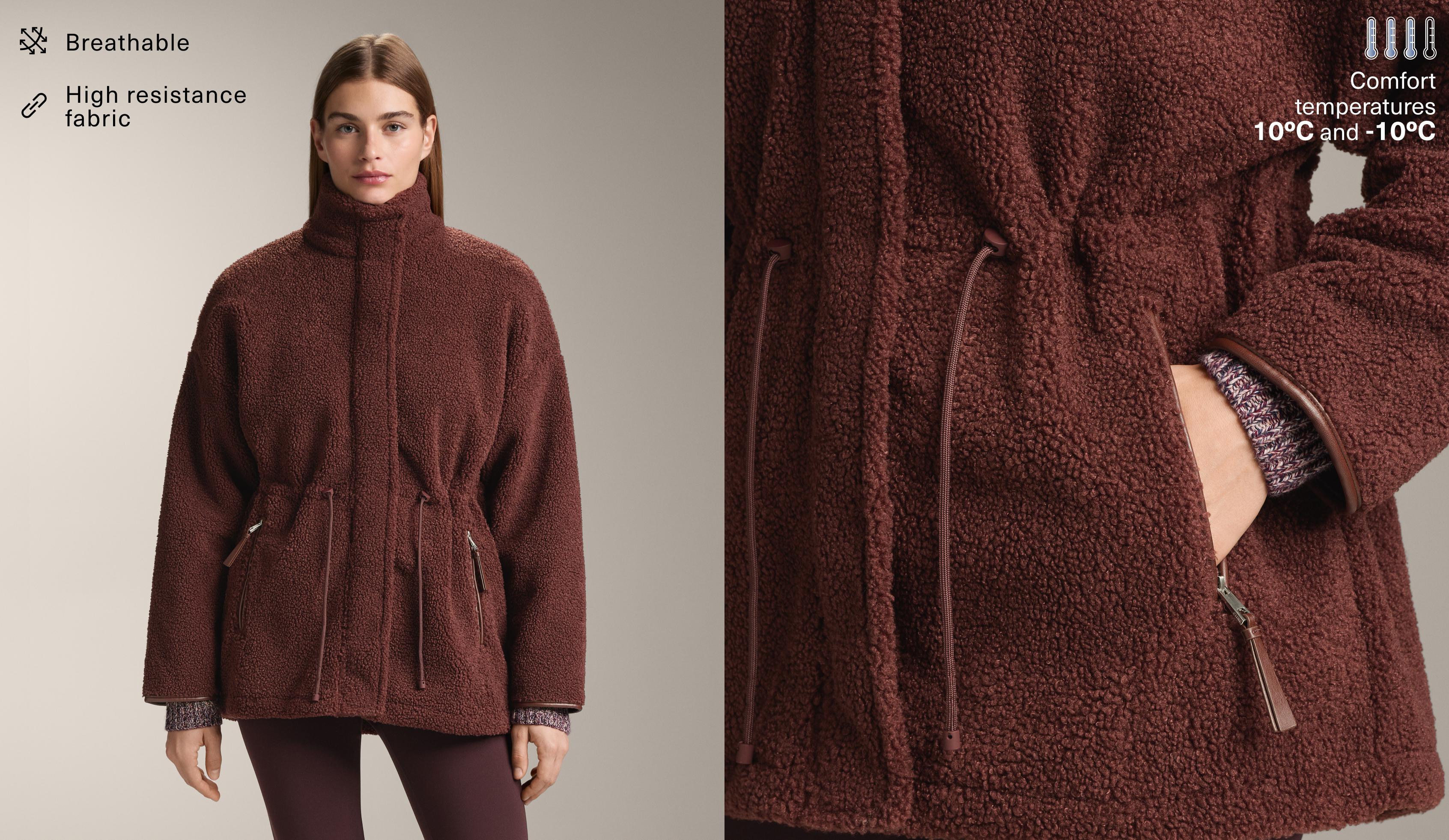 Veste effet mouton à taille ajustable Veste effet mouton à taille ajustable