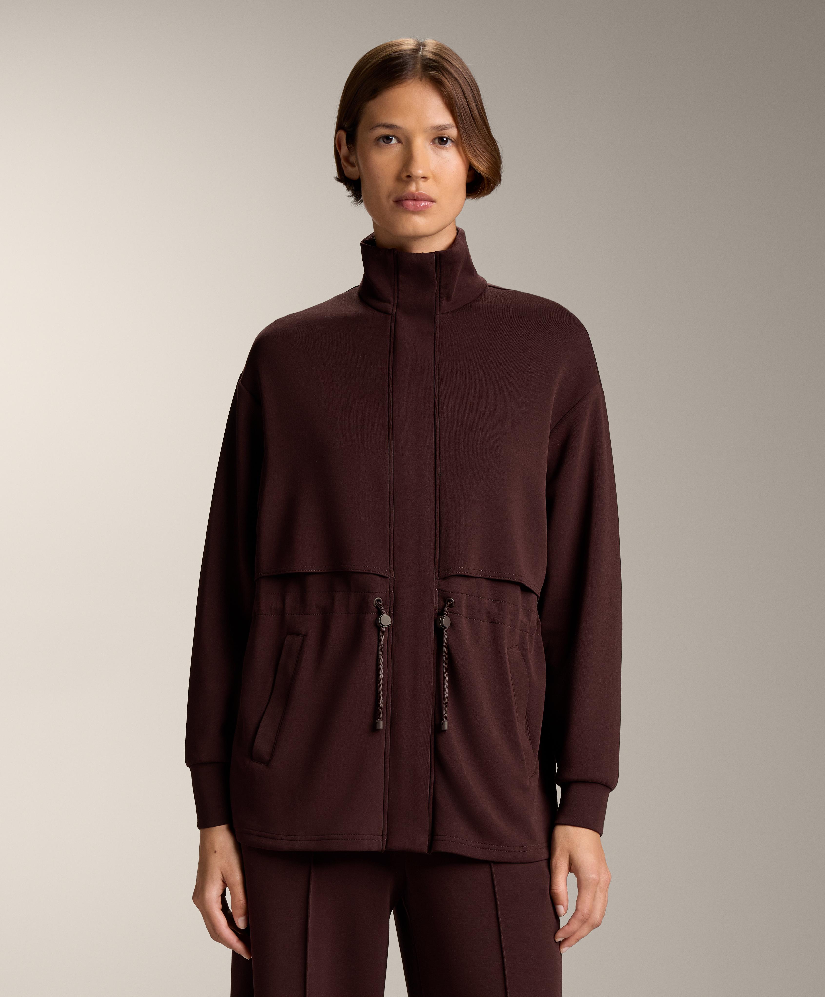 Lange Jacke mit Taschen und weichem Modal - Sale Lange Jacke mit Taschen und weichem Modal - Sale