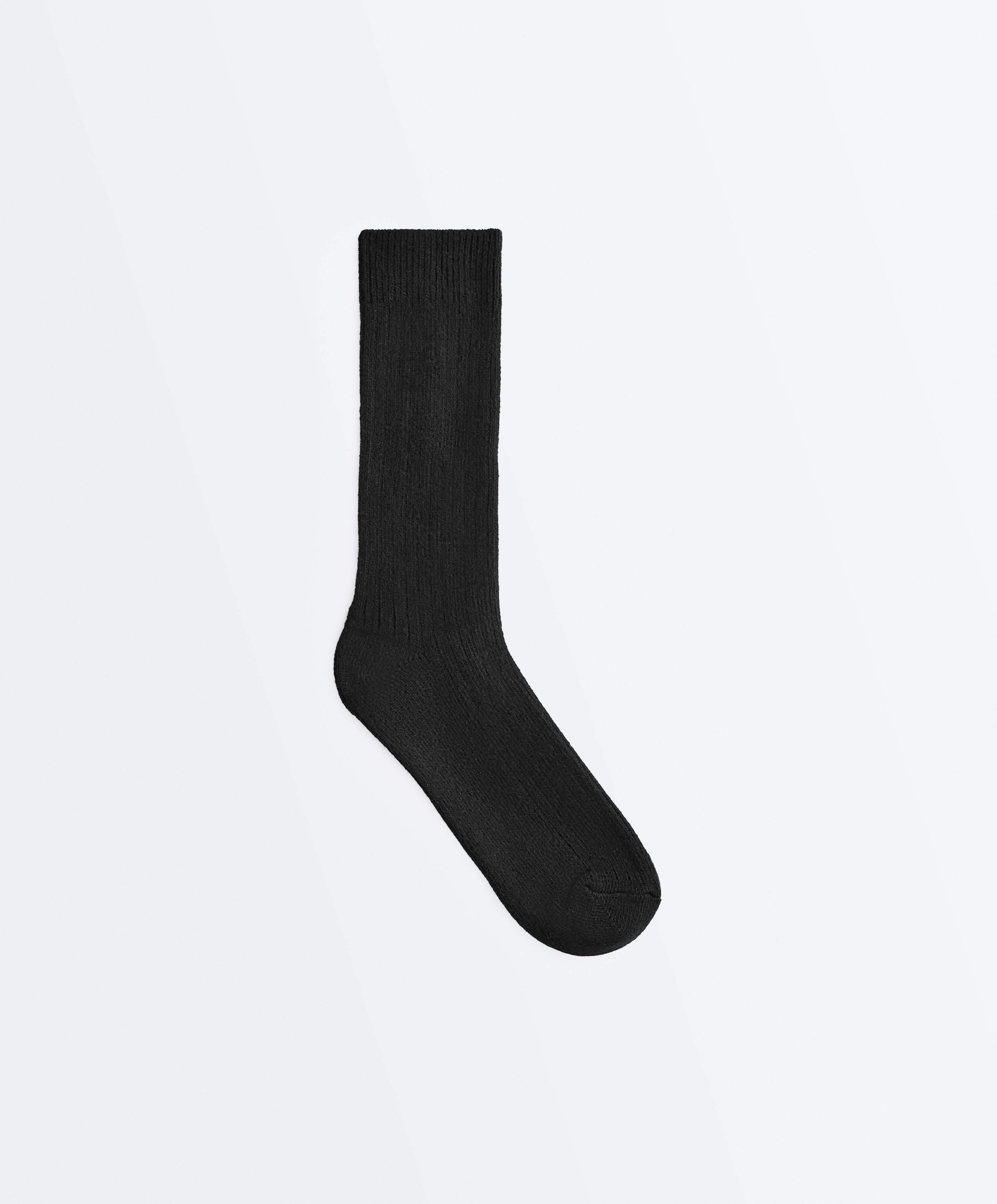Classic socks 15% cashmere 10% wool — BLACK