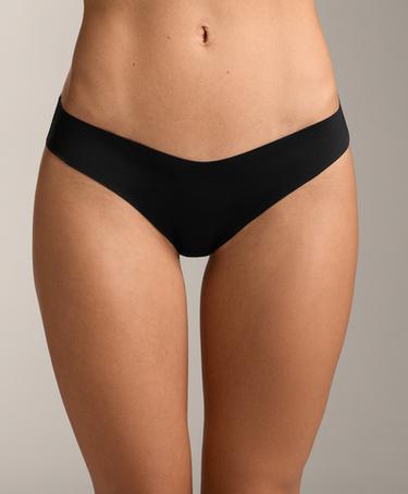 3 invisible V-cut polyamide blend classic bikini briefs — BLACK 3