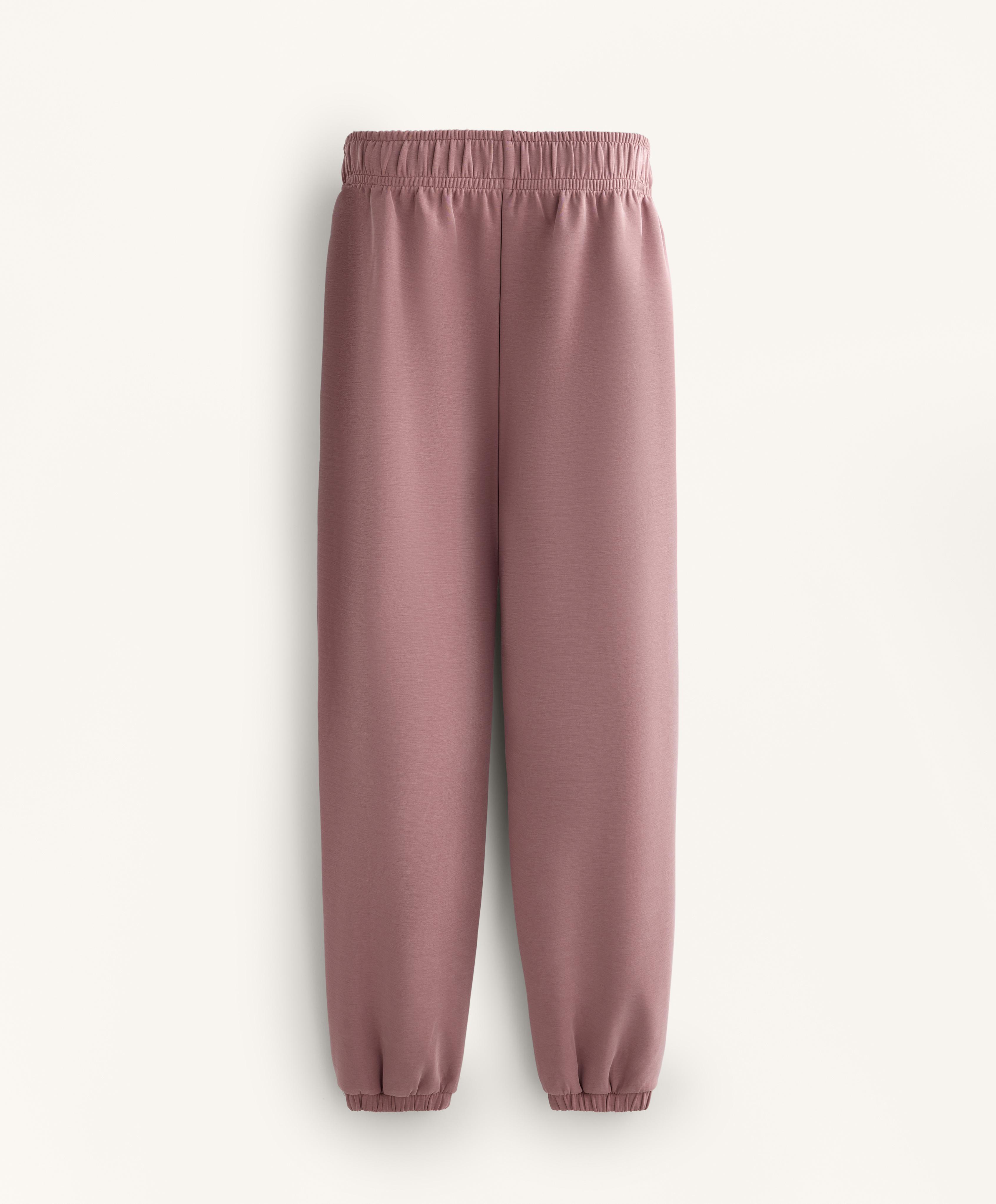 Brushed modal joggers — PINK-MAUVE