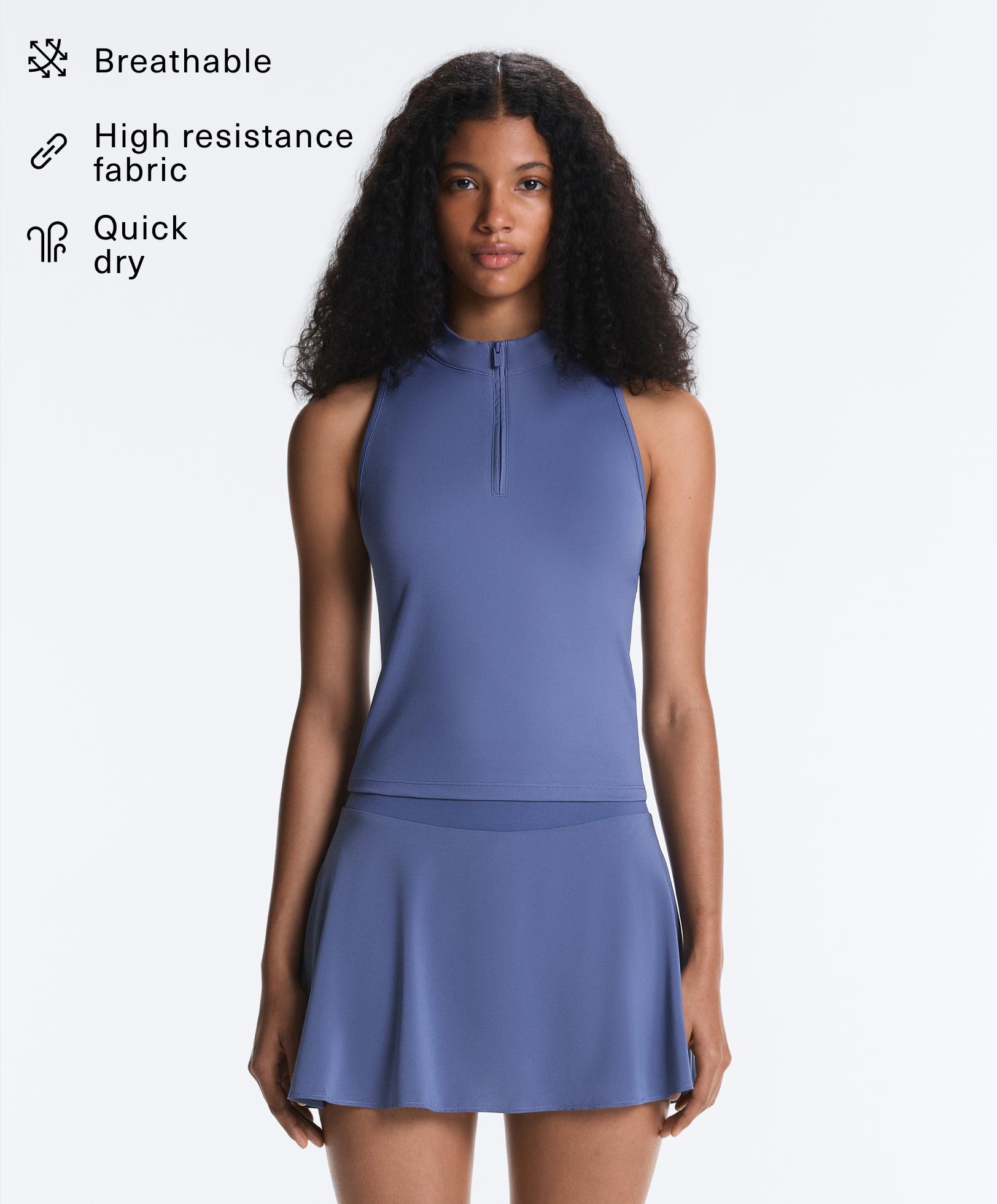 Sleeveless half-zip T-shirt Sleeveless half-zip T-shirt