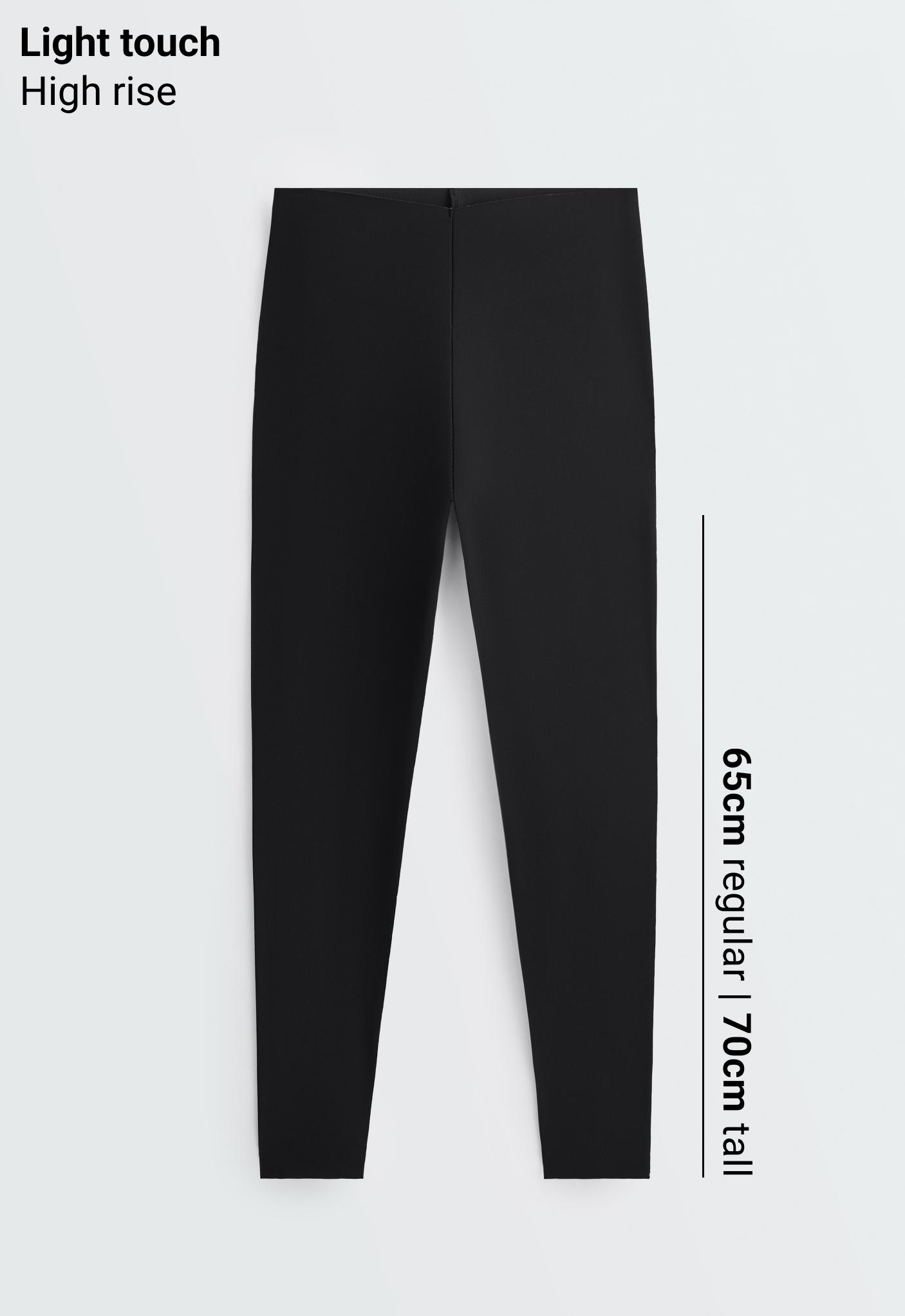 V-cut Light Touch 65cm high-rise ankle-length leggings — BLACK