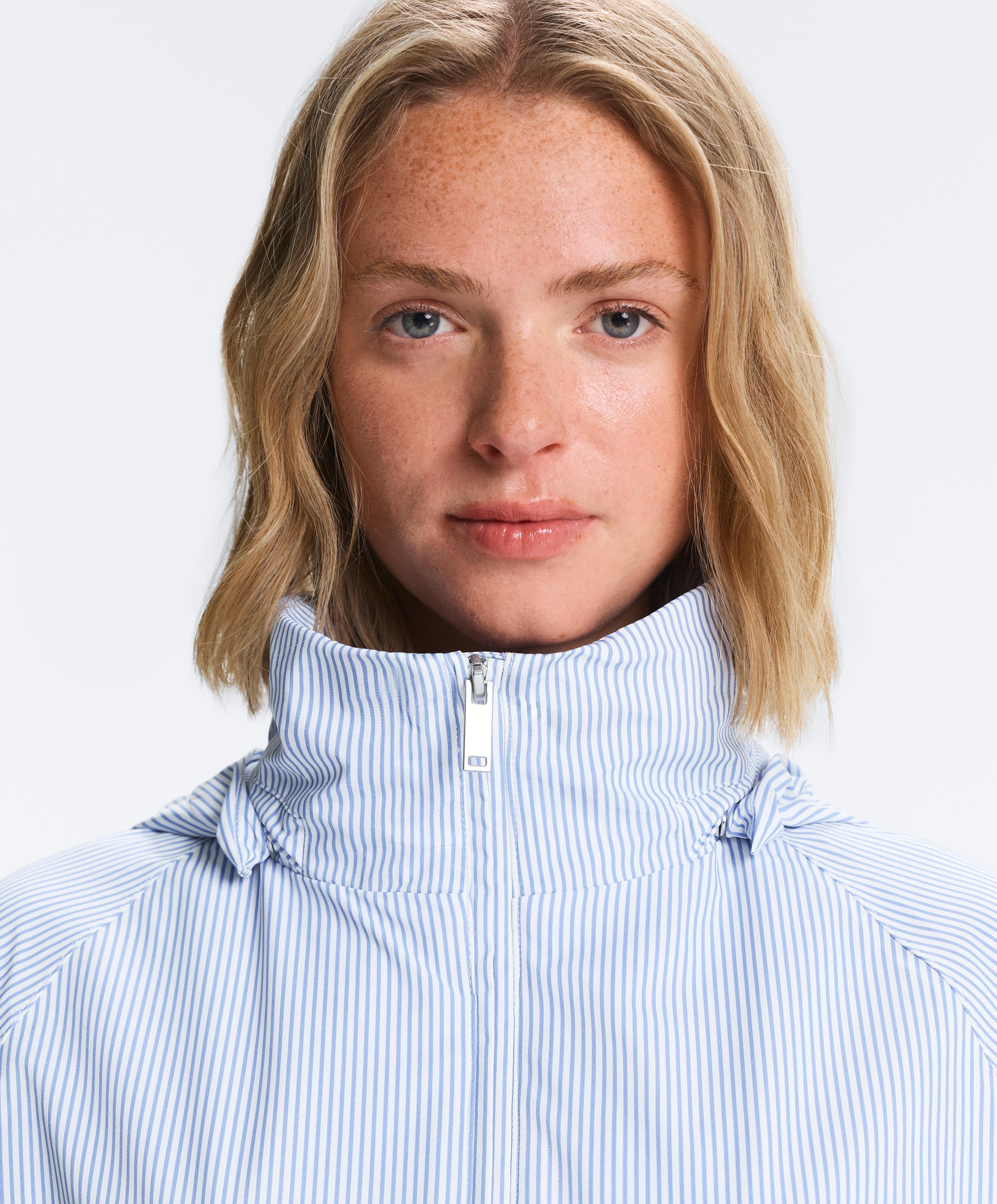 Extra lightweight 10k waterproof striped jacket — PALE BLUE