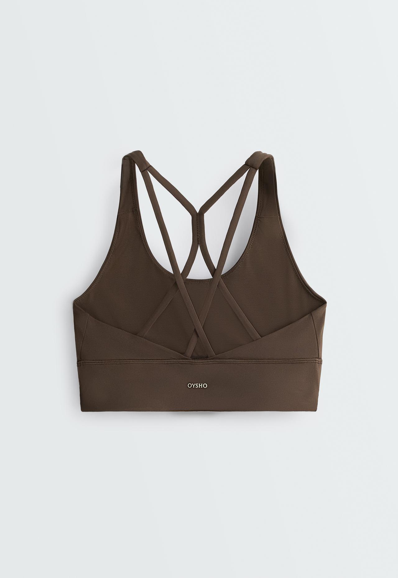 Medium support Comfortlux sports bra with cup — BROWN