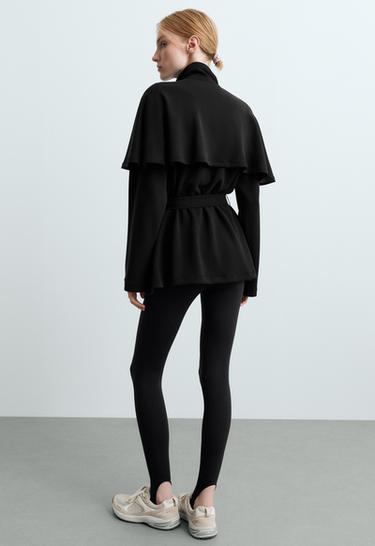 Long modal soft-touch cape jacket — BLACK 5